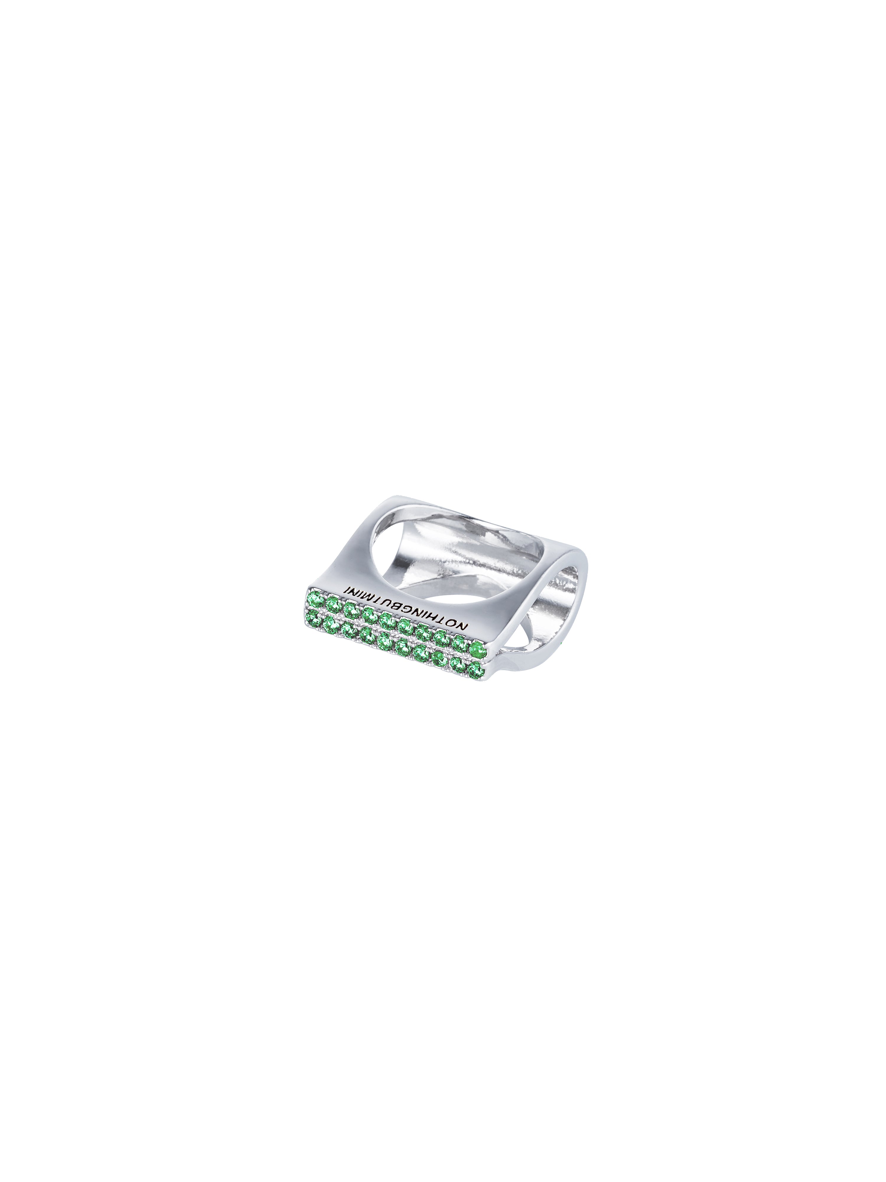 Double-deck embossed logo ring(Jade Green)