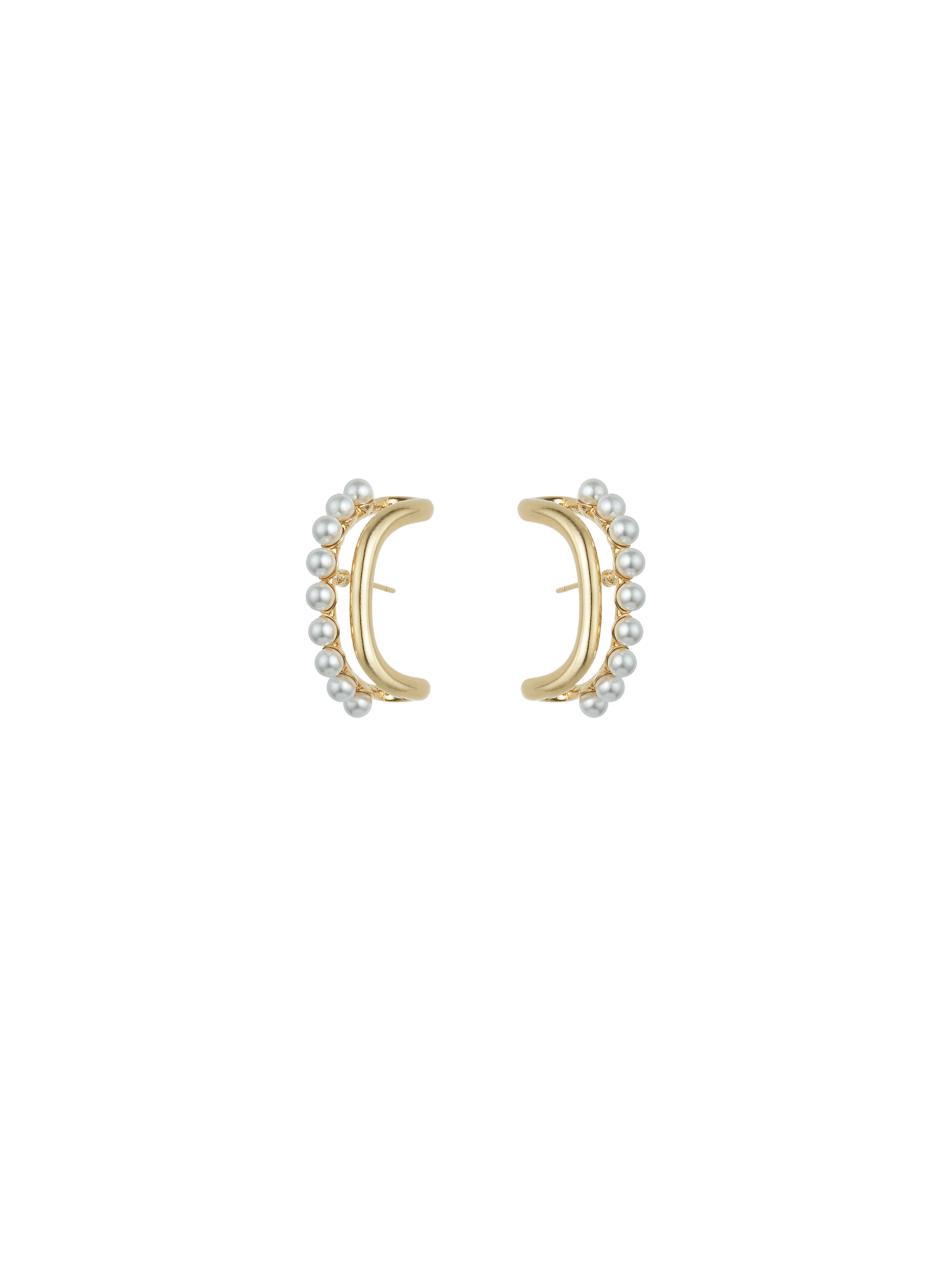Baroque Annular Pearl Earrings (Platinum)