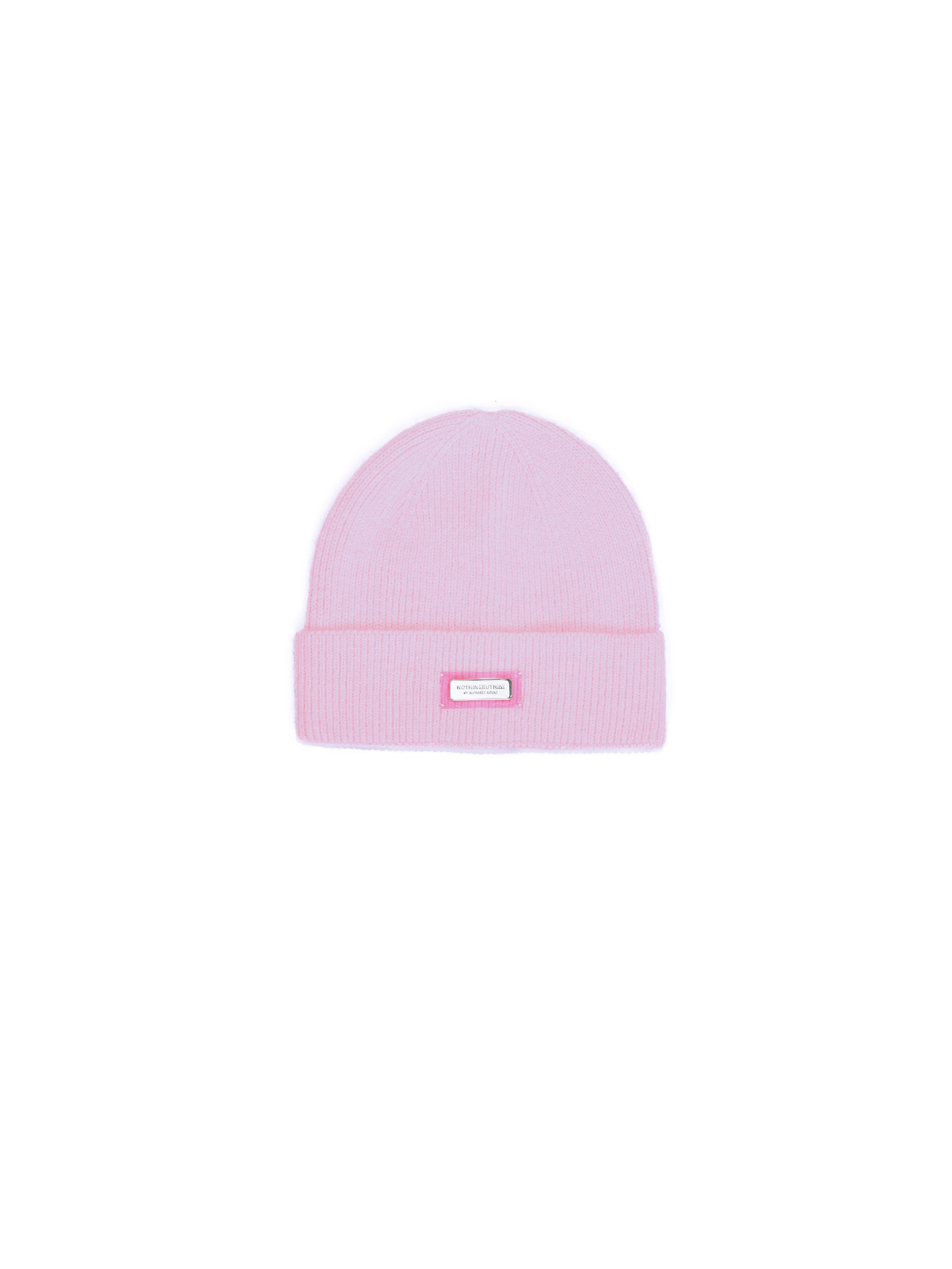 NBM metal logo threaded beanie hat (Pink)