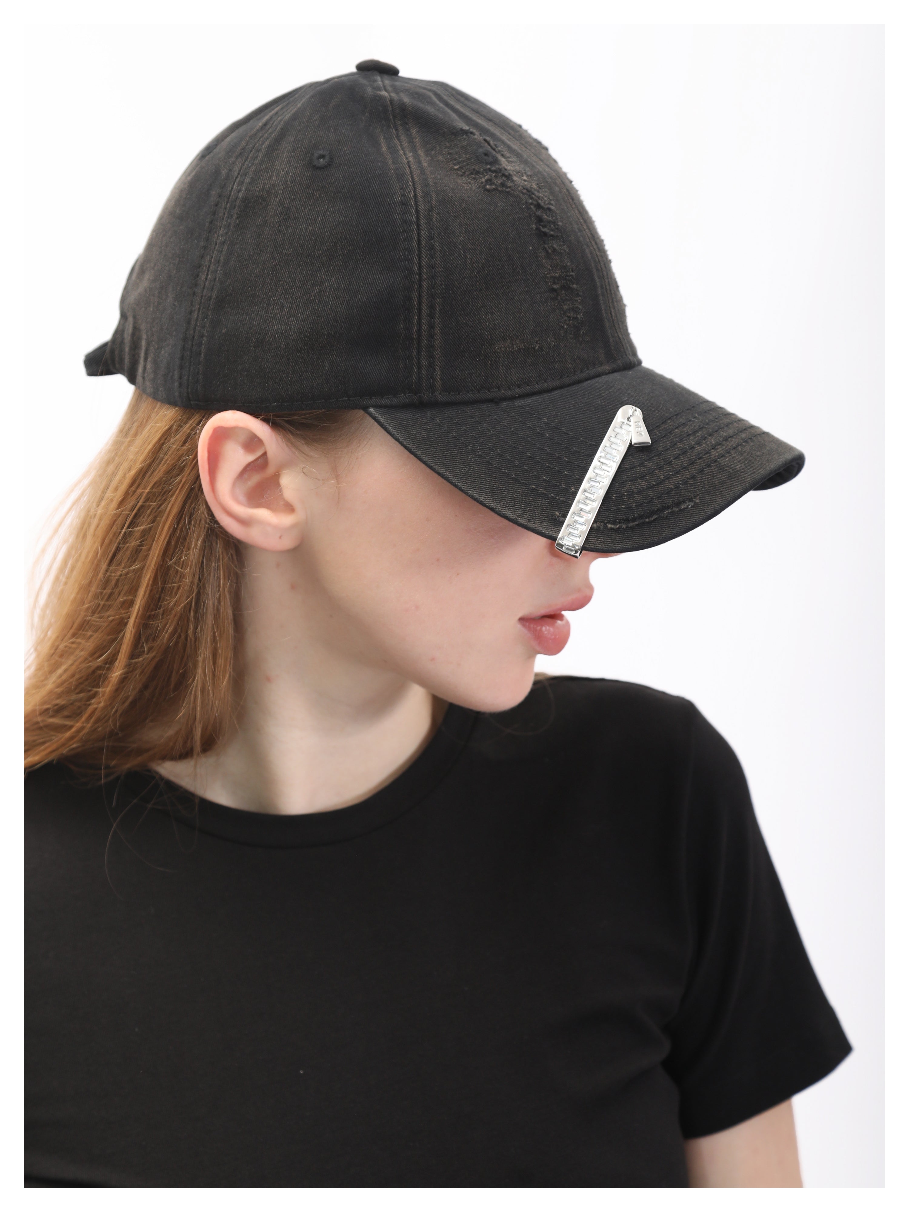 NBM metal brim clip Baseball cap (Black)