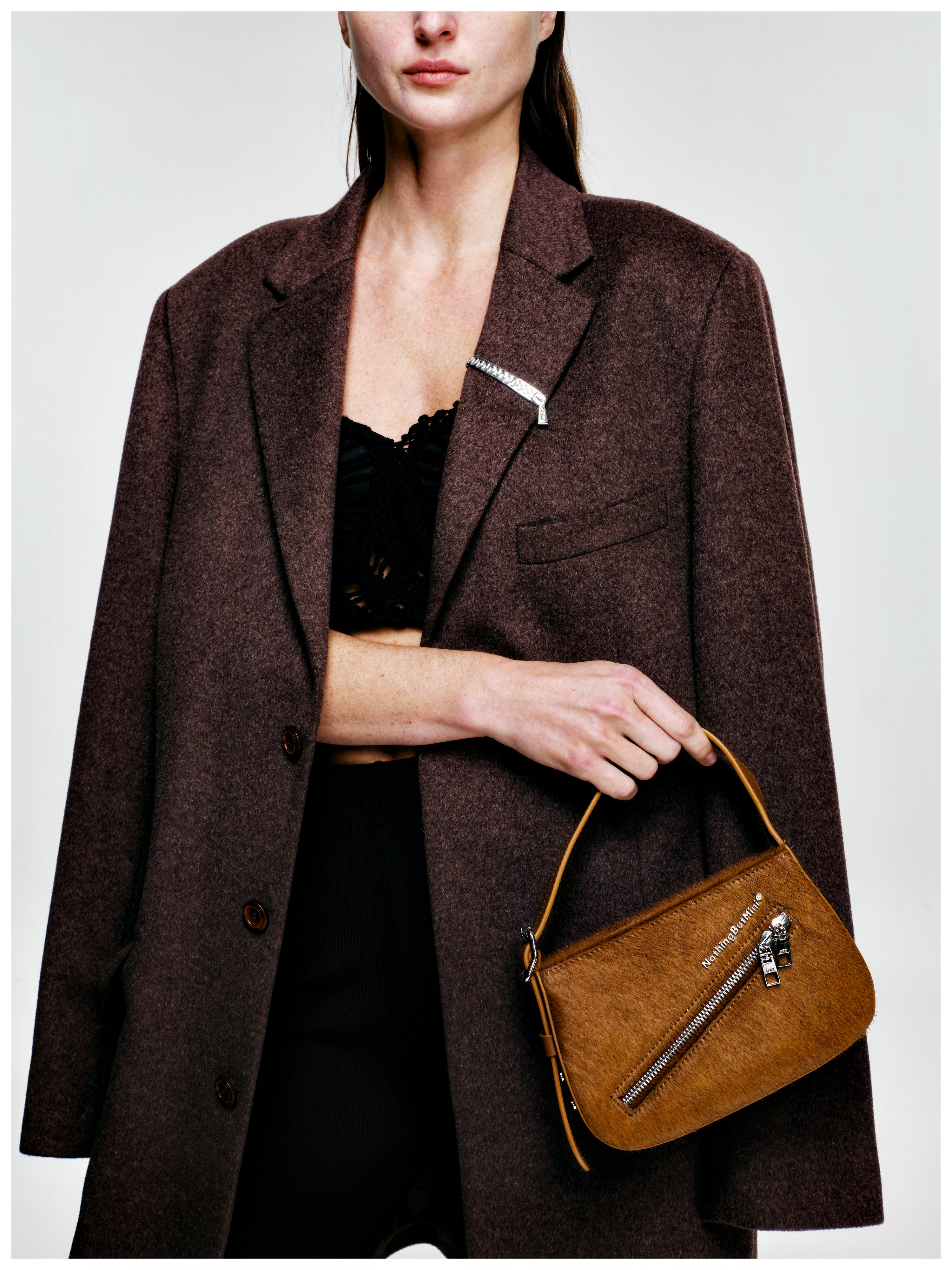 NBM 2024 Incline Zipper Handbag (Horsehair Palm)