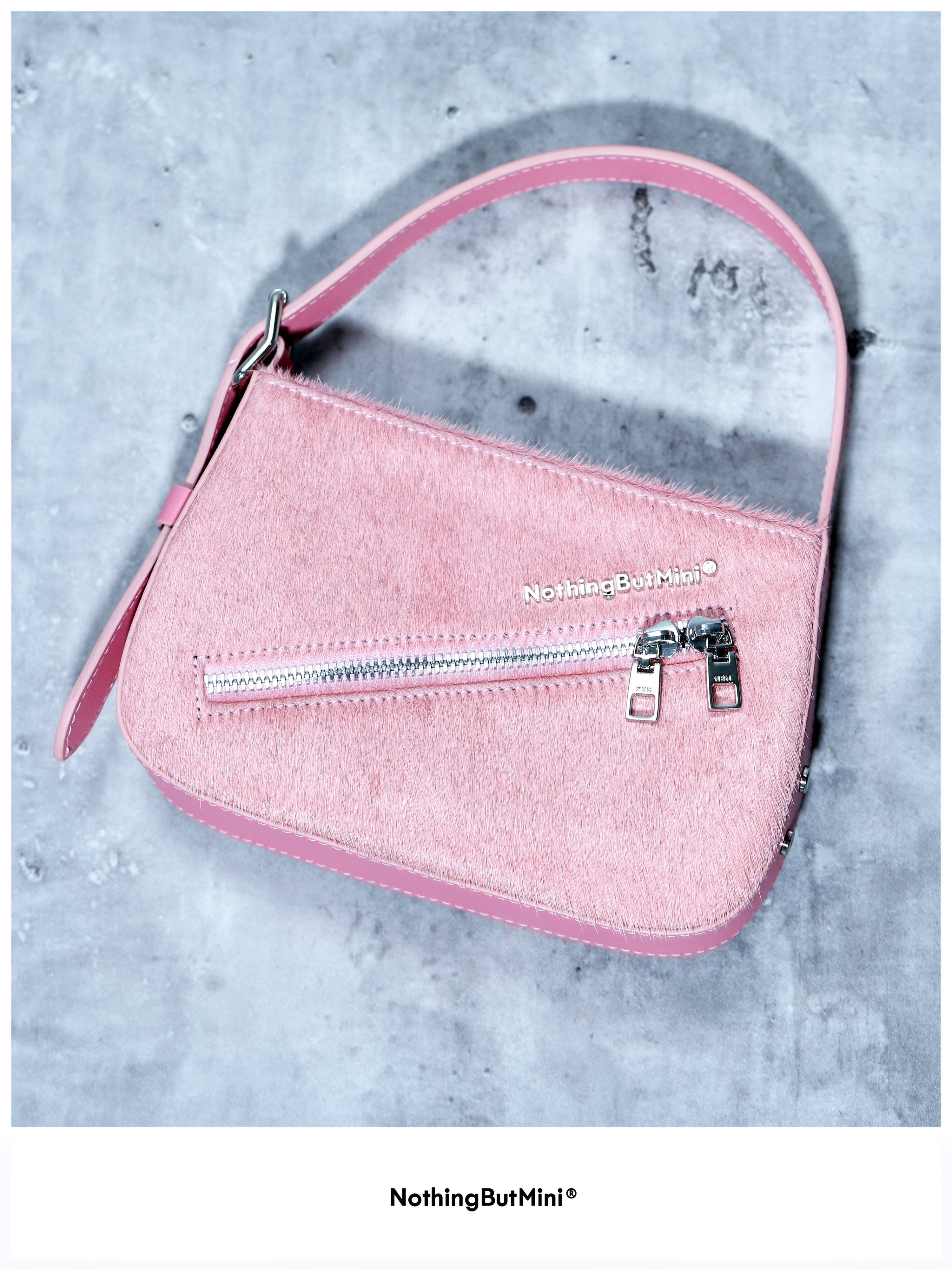 NBM 2024 Incline Zipper Handbag (Horsehair Powder)