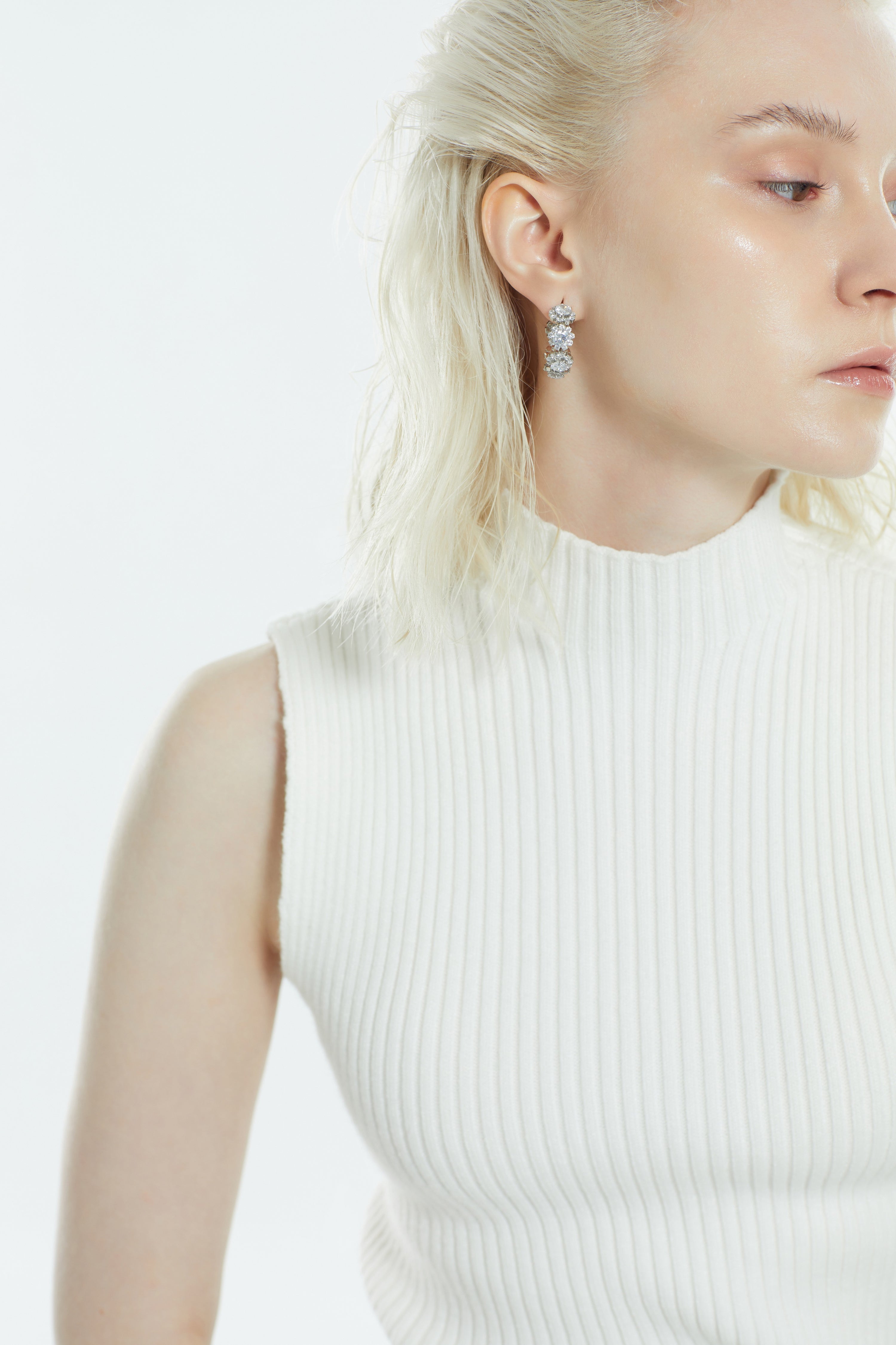 Crystal snowflake hoop Earrings