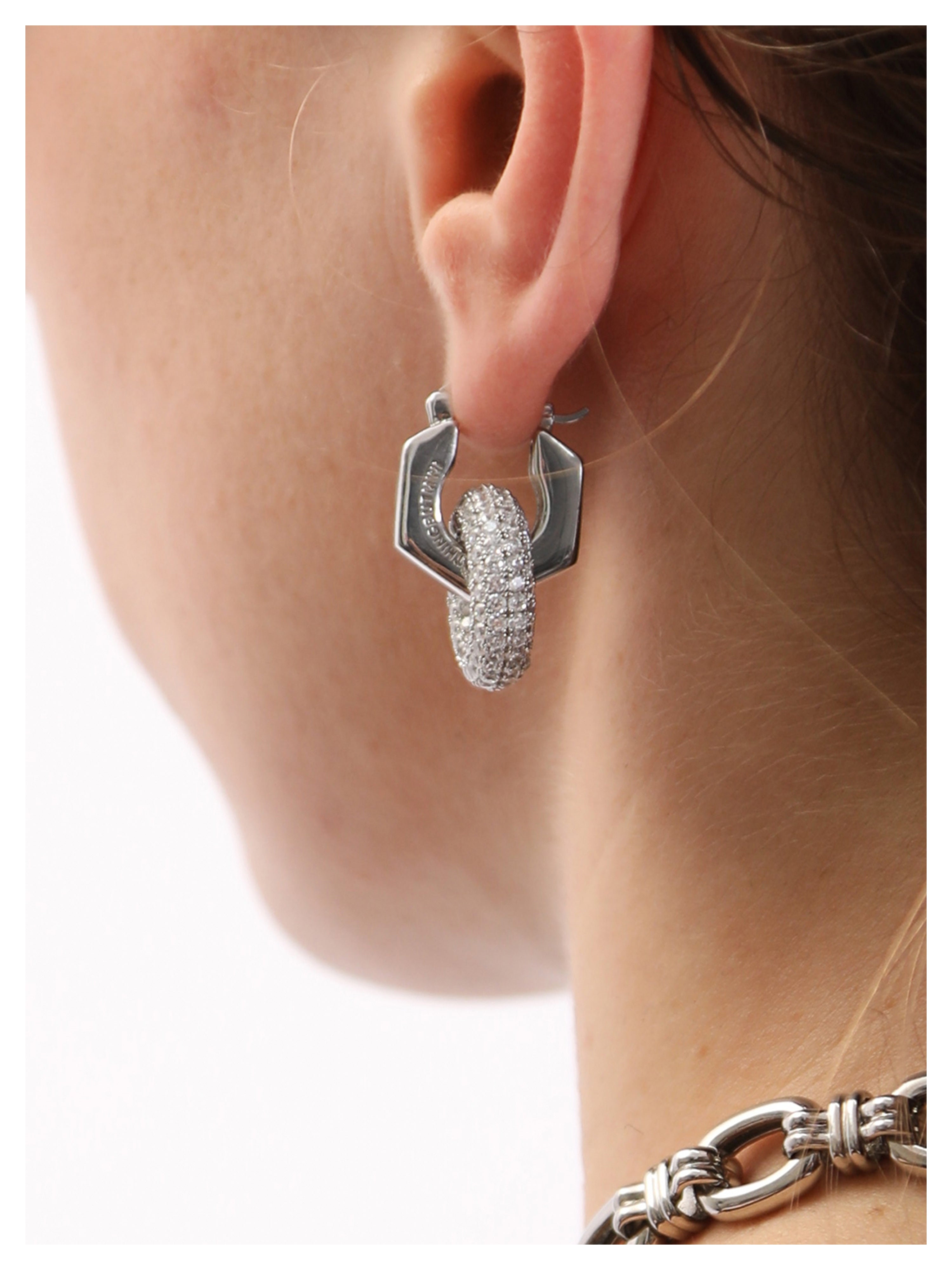 Nuts zirconium pave earrings (Crystal Clear)