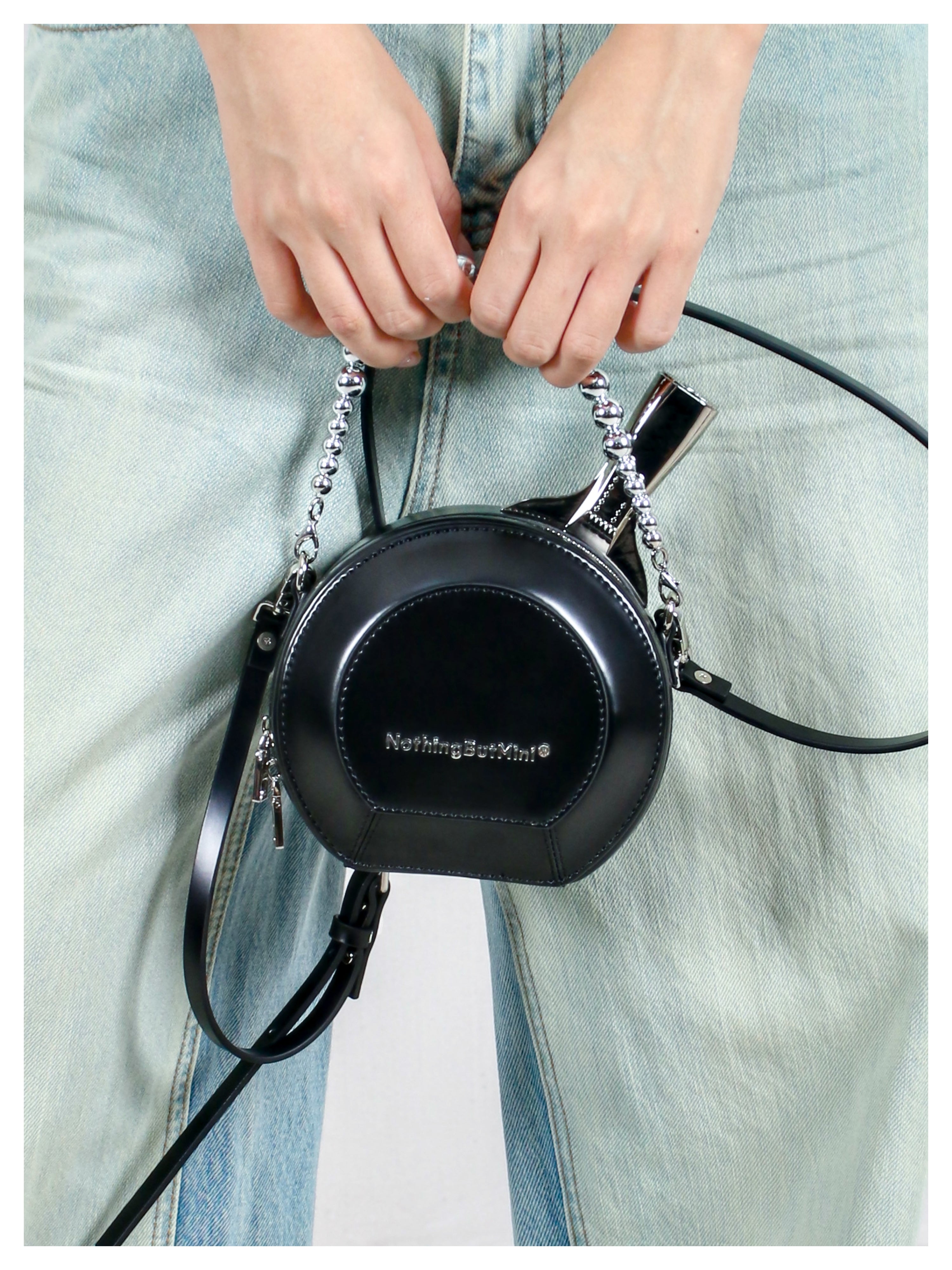 sobershy×nothingbutmini mini racket bag(Patent Black)