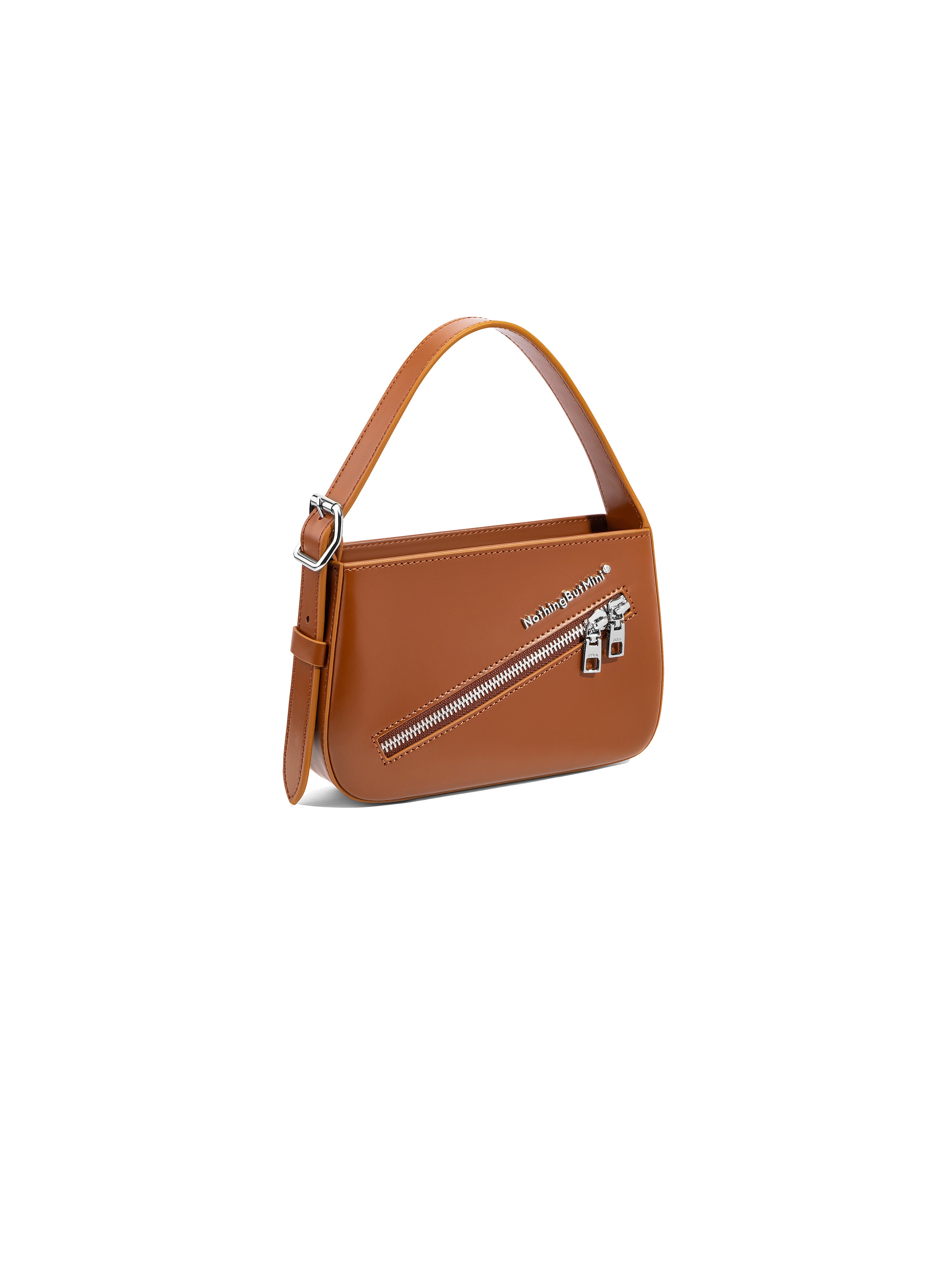 NBM 2024 Incline Zipper Handbag (Brown）