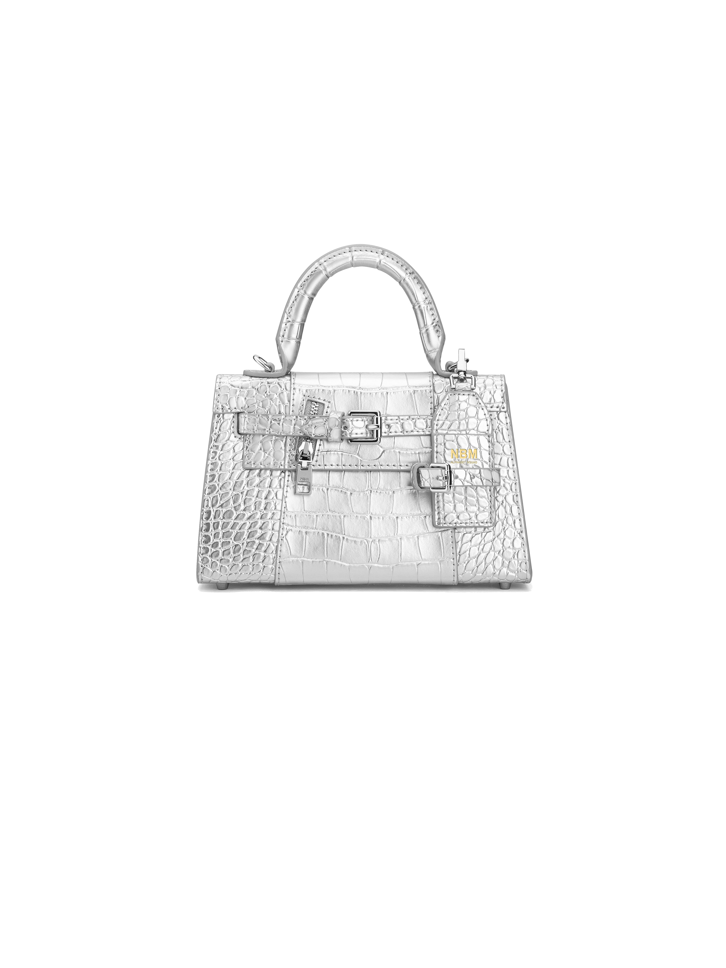 NBM 2024 AlmostKelly Handbag (Crocodile Silver）
