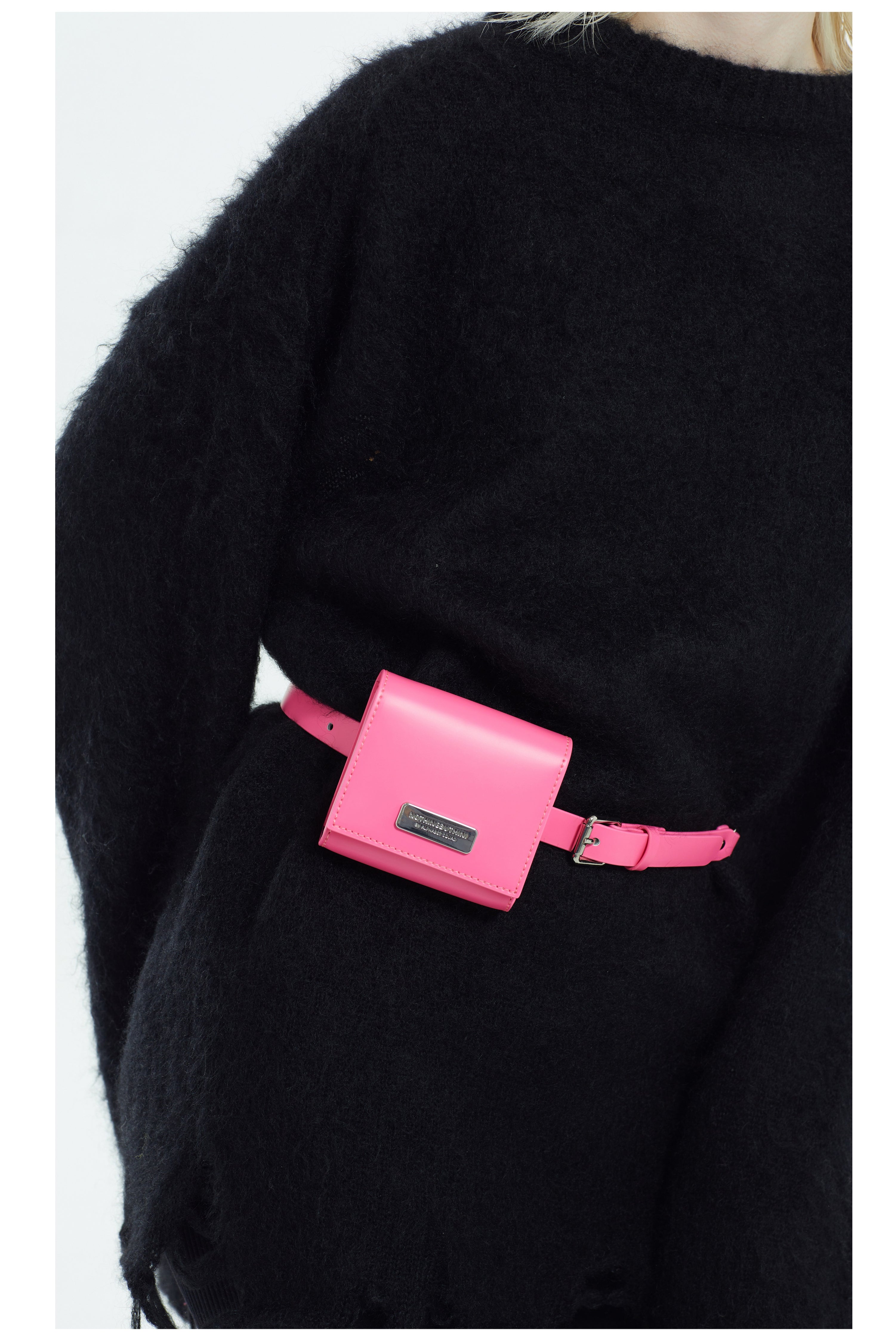 NBM metal logo belt + Mini Bag（Barbie Powder)