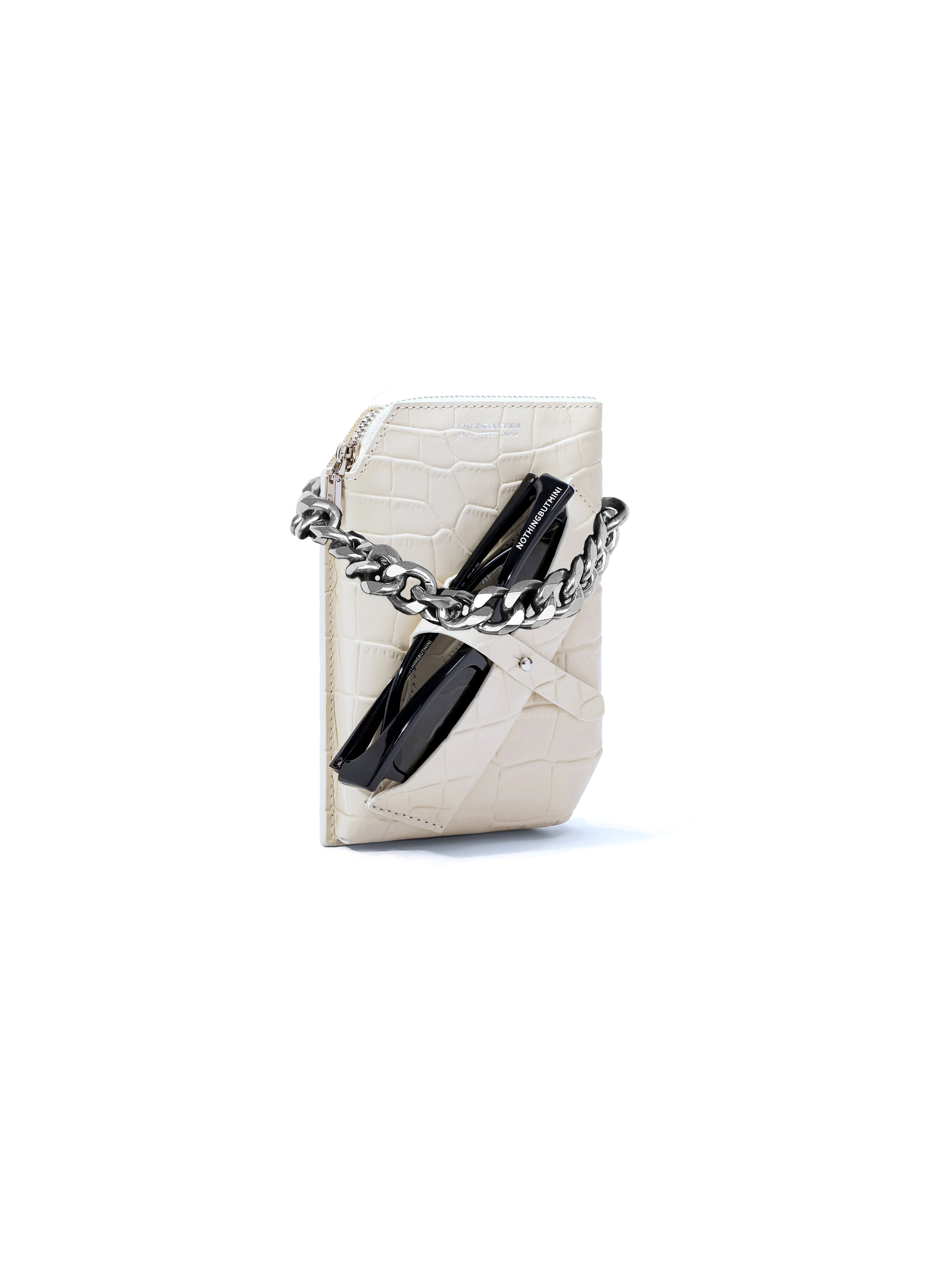 1218 NBM Sun Glasses Bag（Crocodile White）
