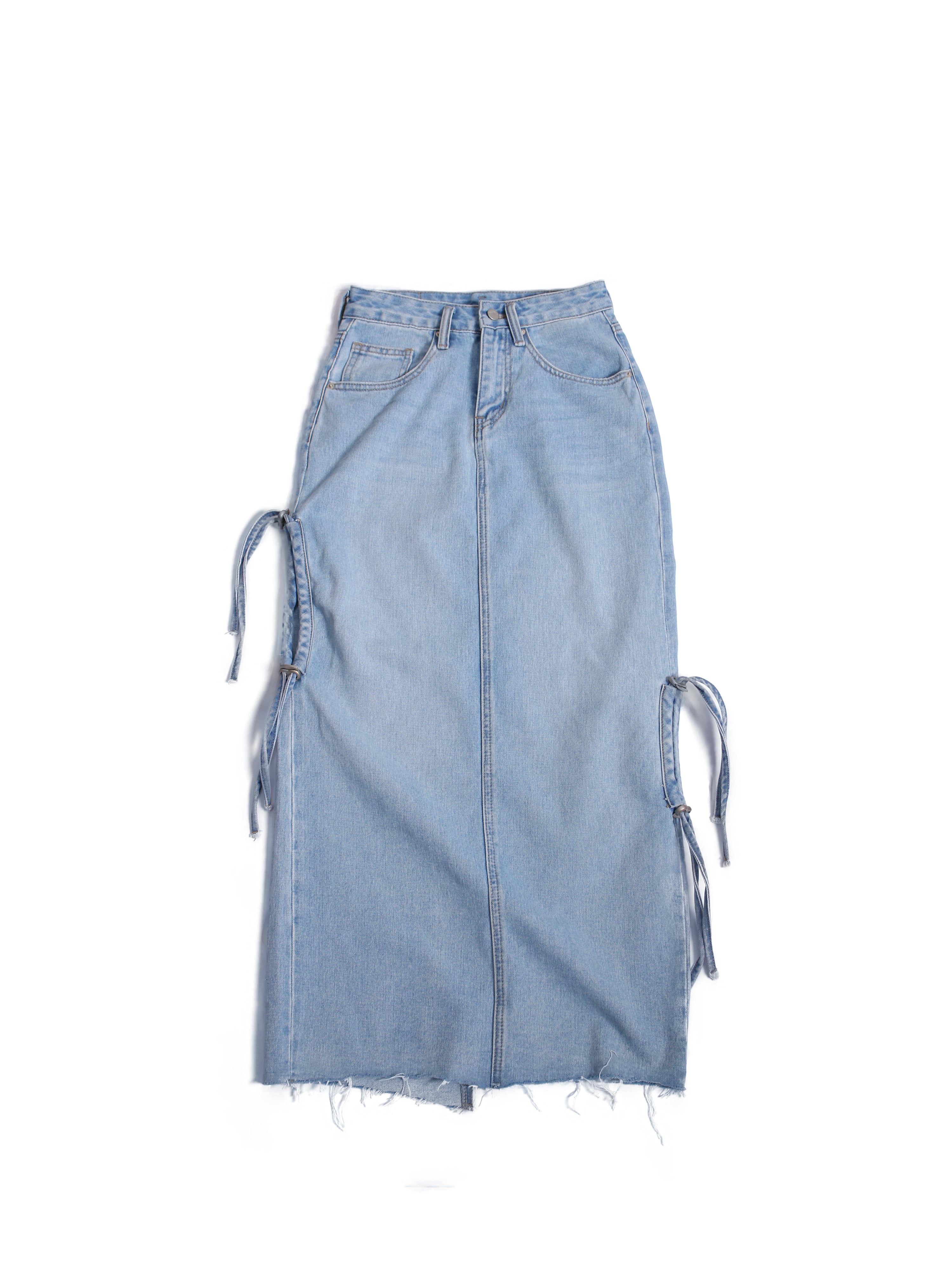sobershy×nothingbutmini knot denim skirt