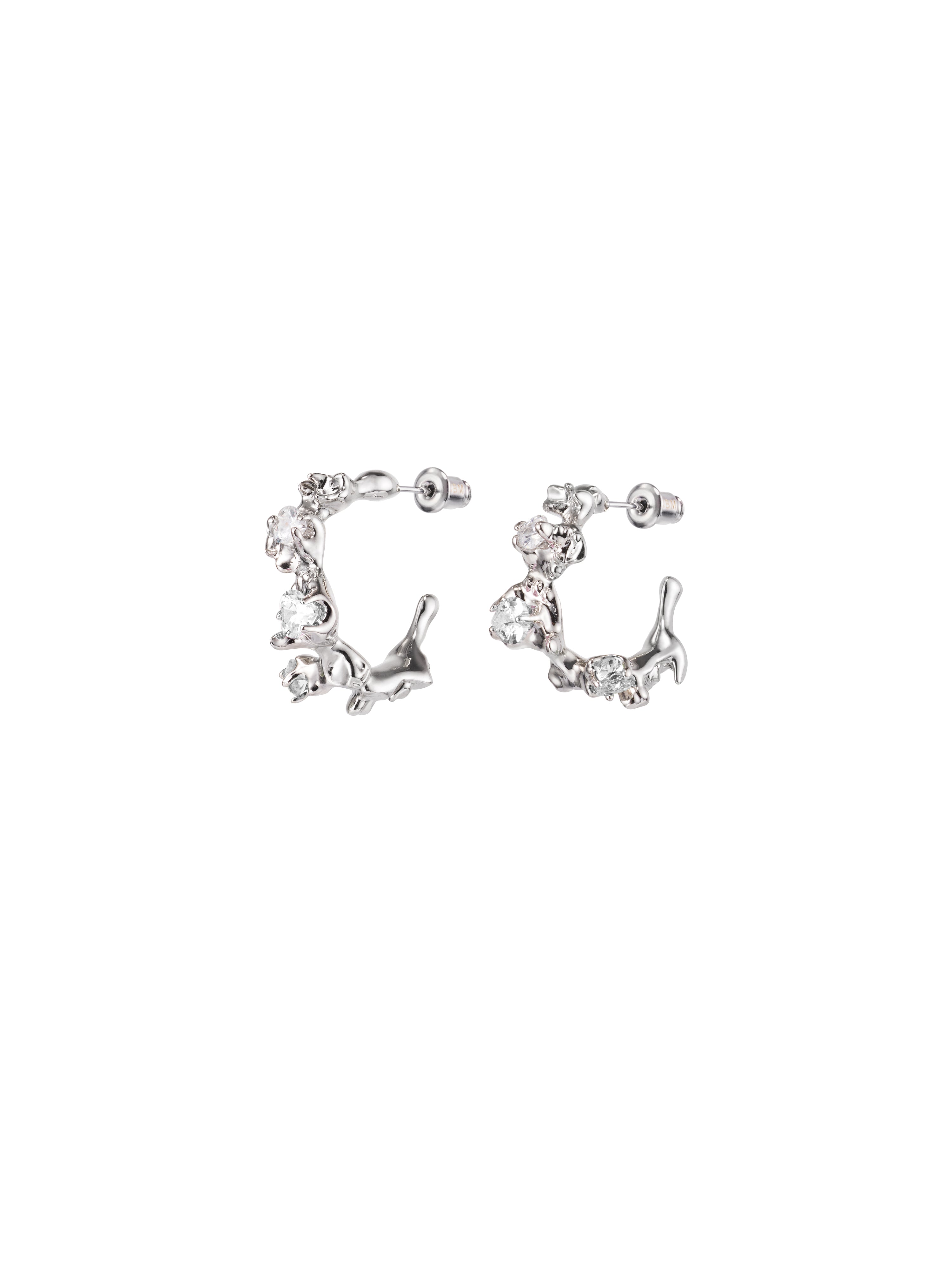 NBM 2024 Zircon Lava Earrings(Crystal Clear）