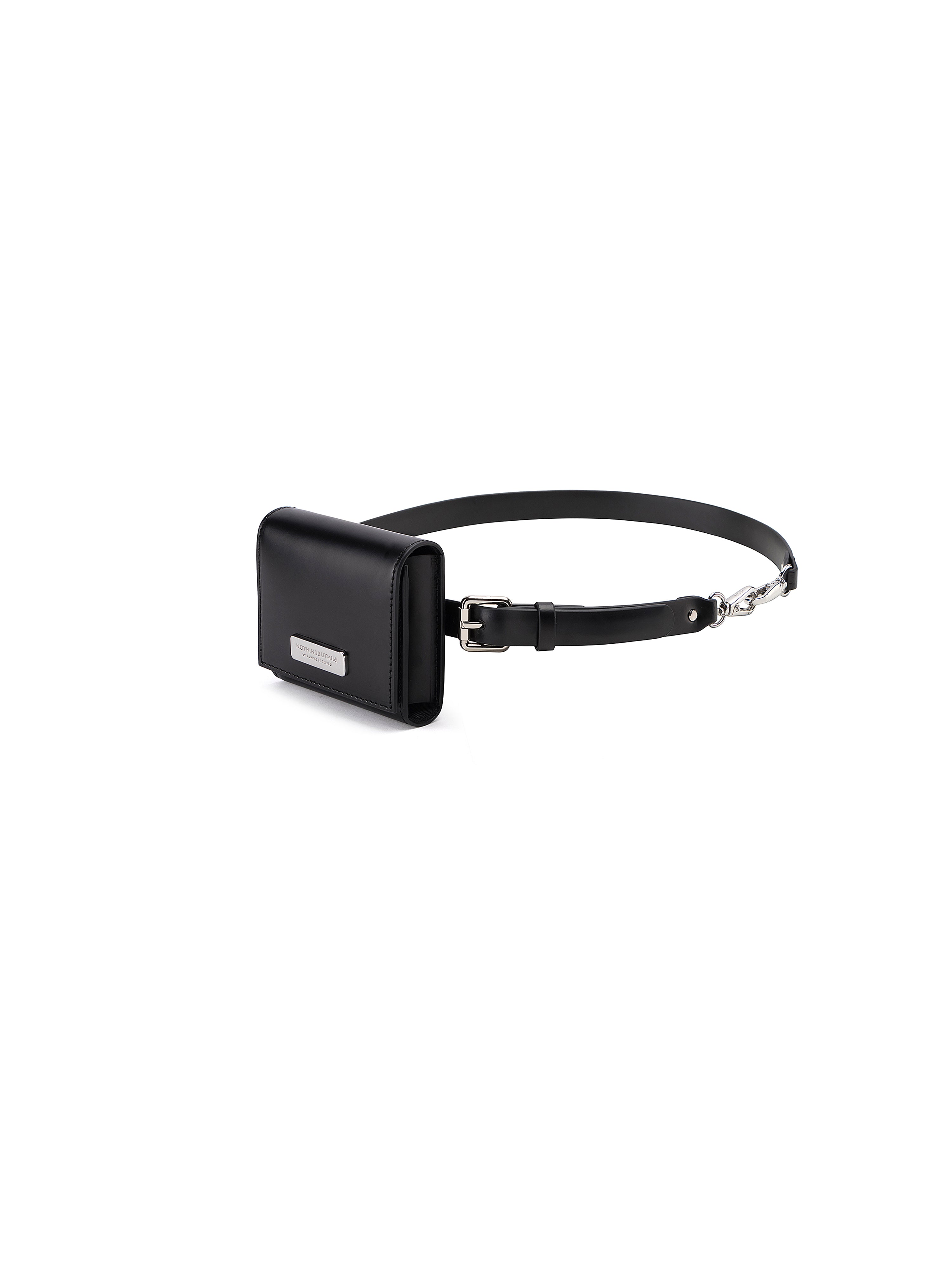 NBM metal logo belt + Mini Bag（Matte Black)