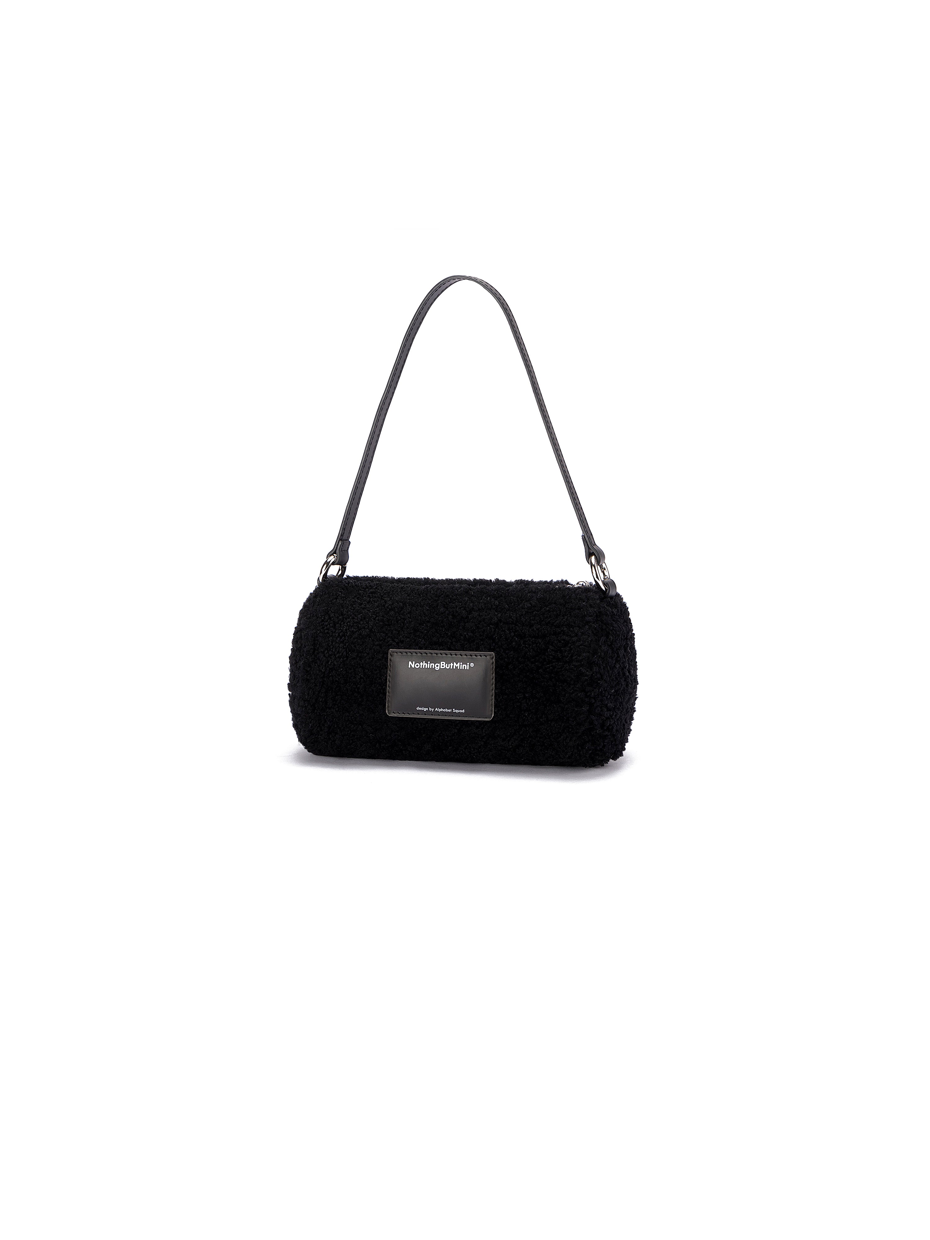 Sheep Fur Bowling Handbag (Black)