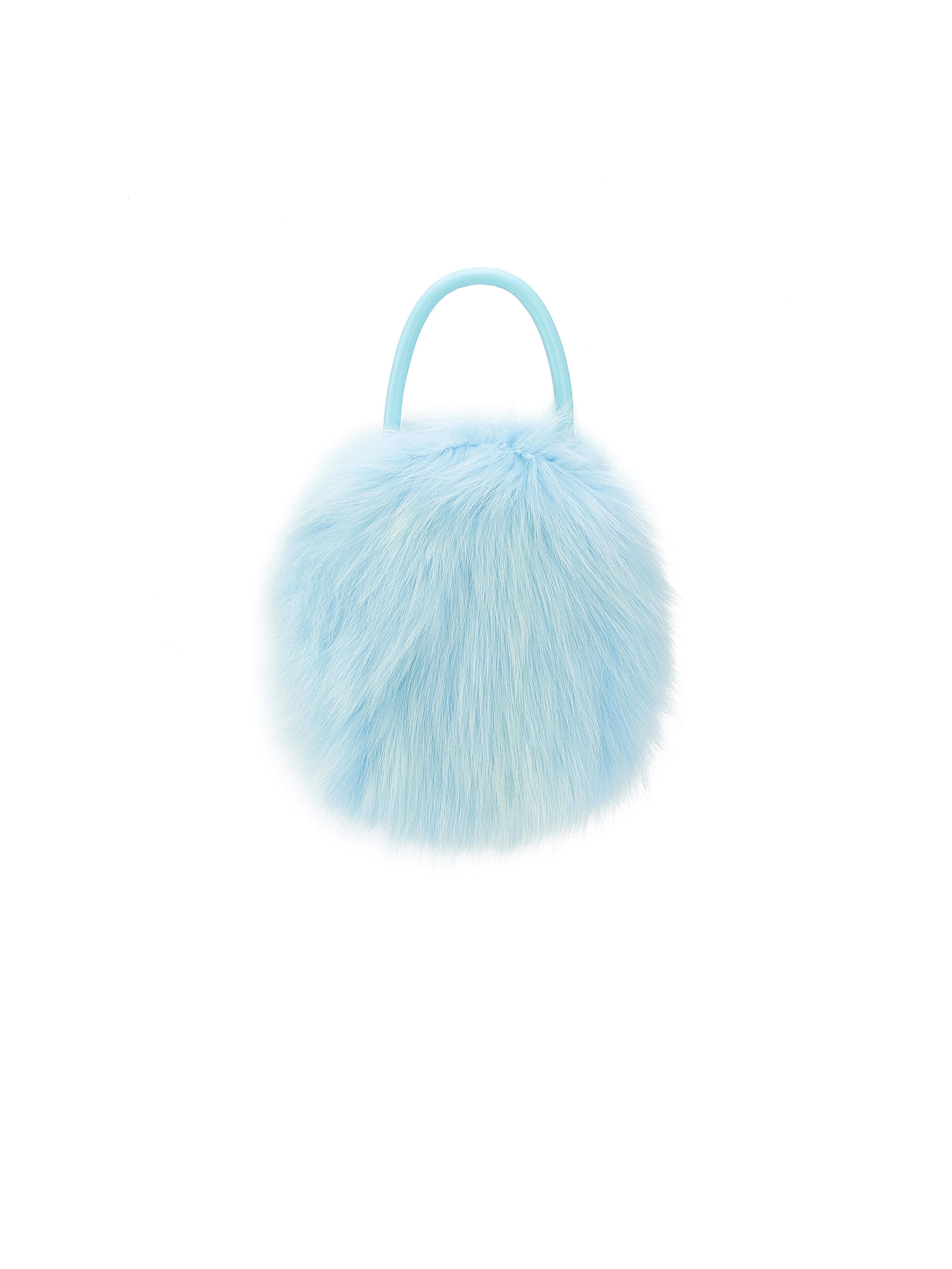 Fox Fur PearlChain Handbag （Sky Water Blue)