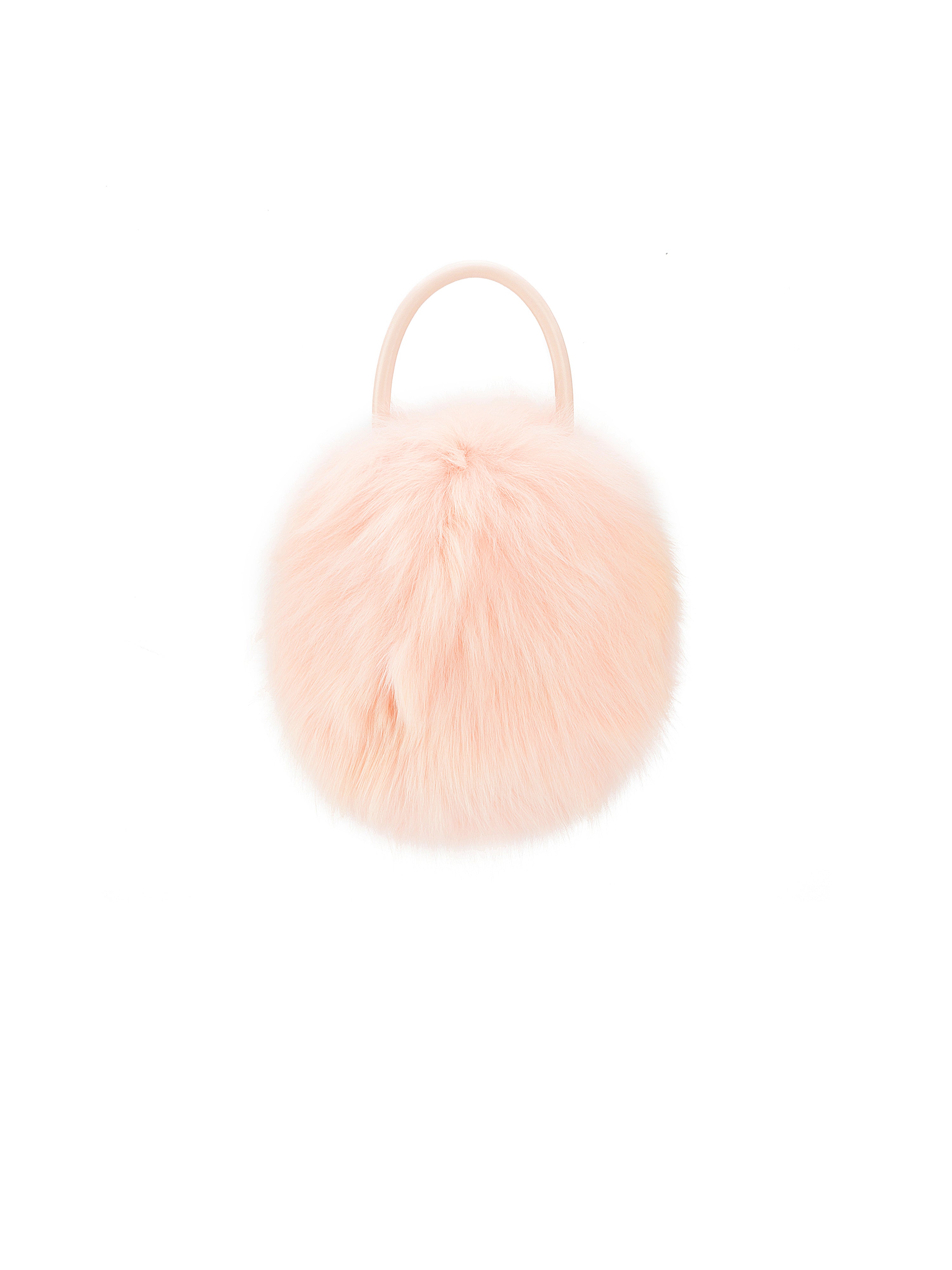 Fox Fur PearlChain Handbag （Pink）
