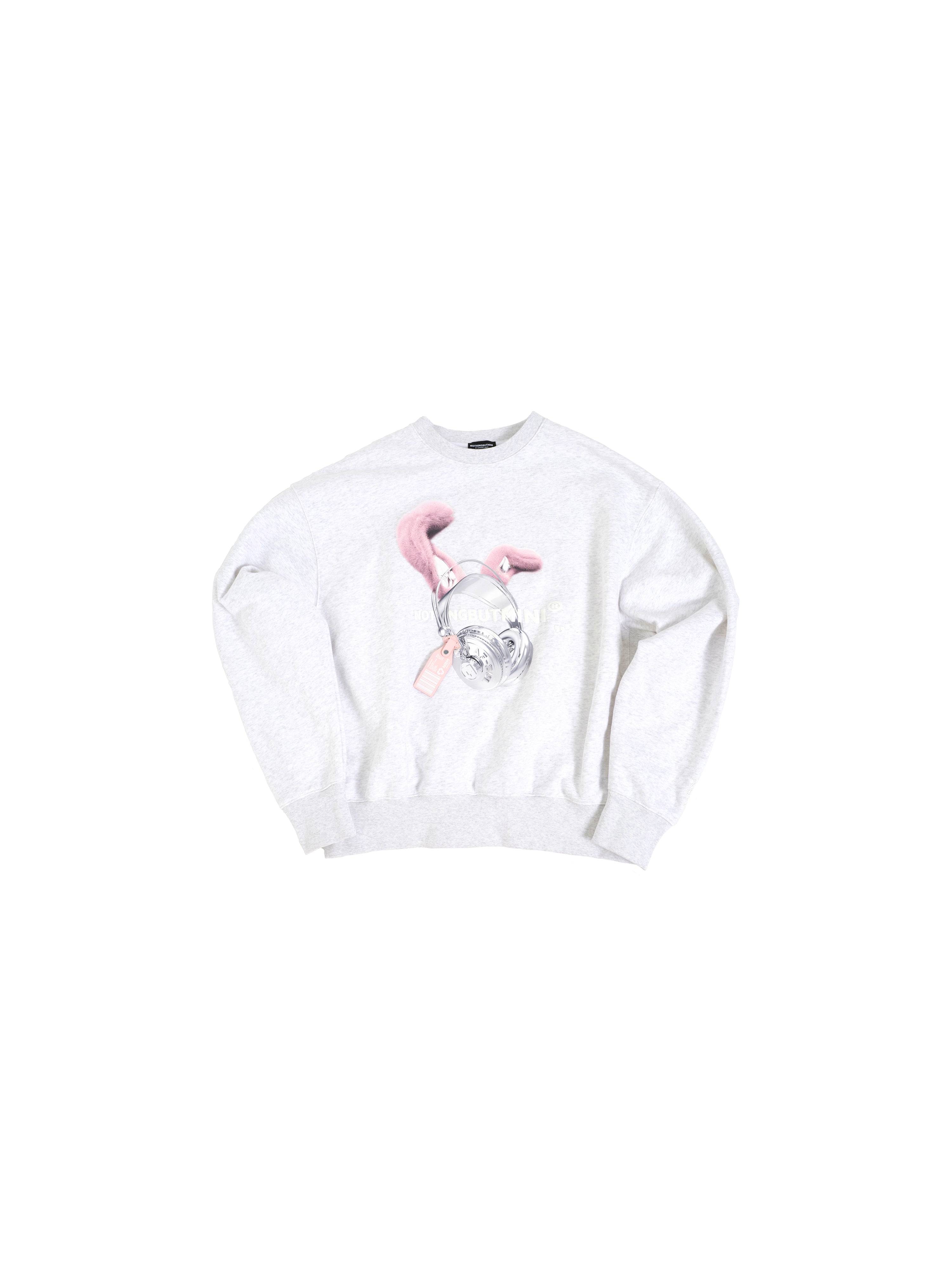 ASQUAD®×NBM rabbit metal earphone 3D printing sweater White (Powder accessories)