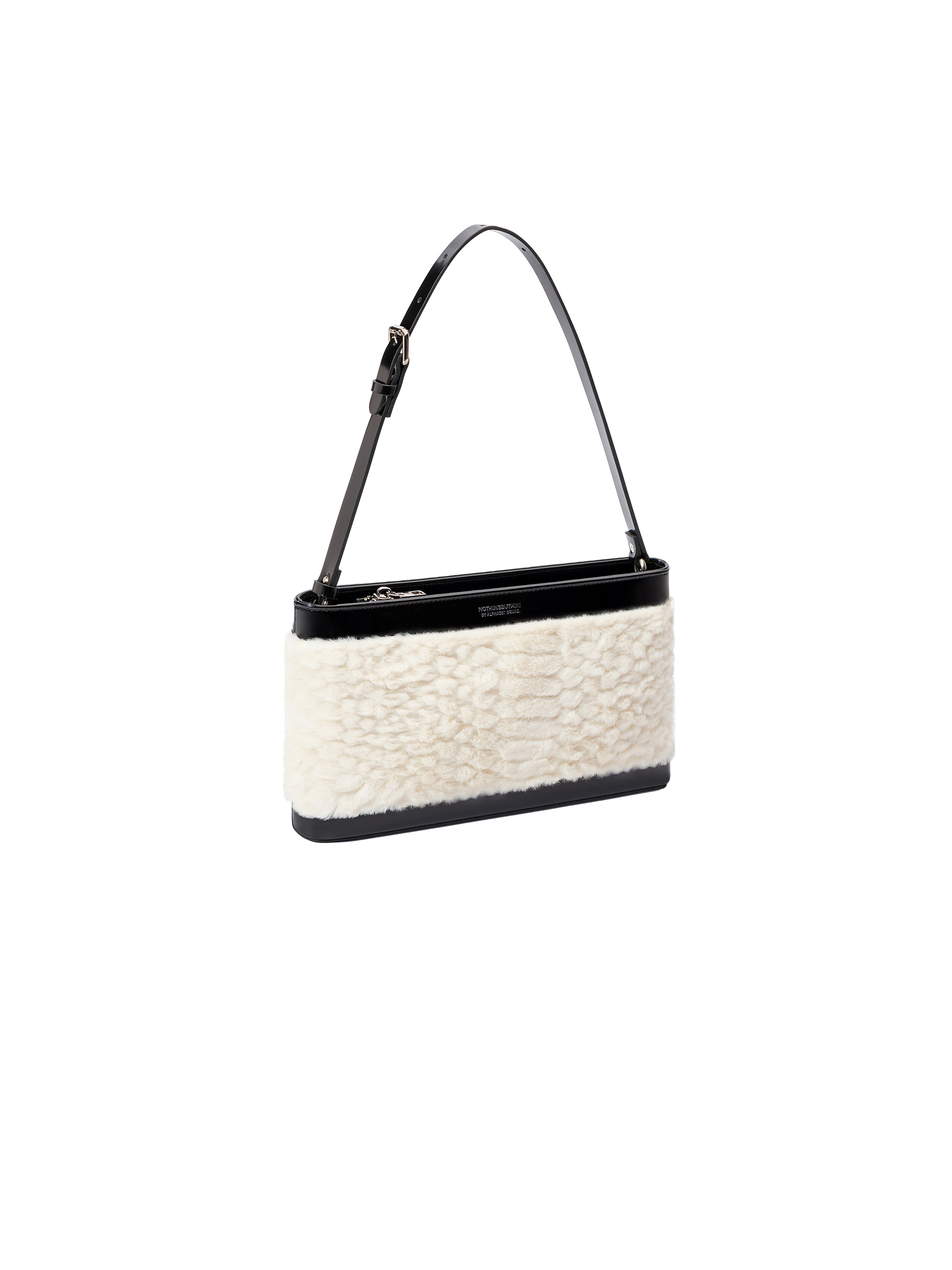 2315 Greenness Artificial Fur&Snake Pattern Bag (White)