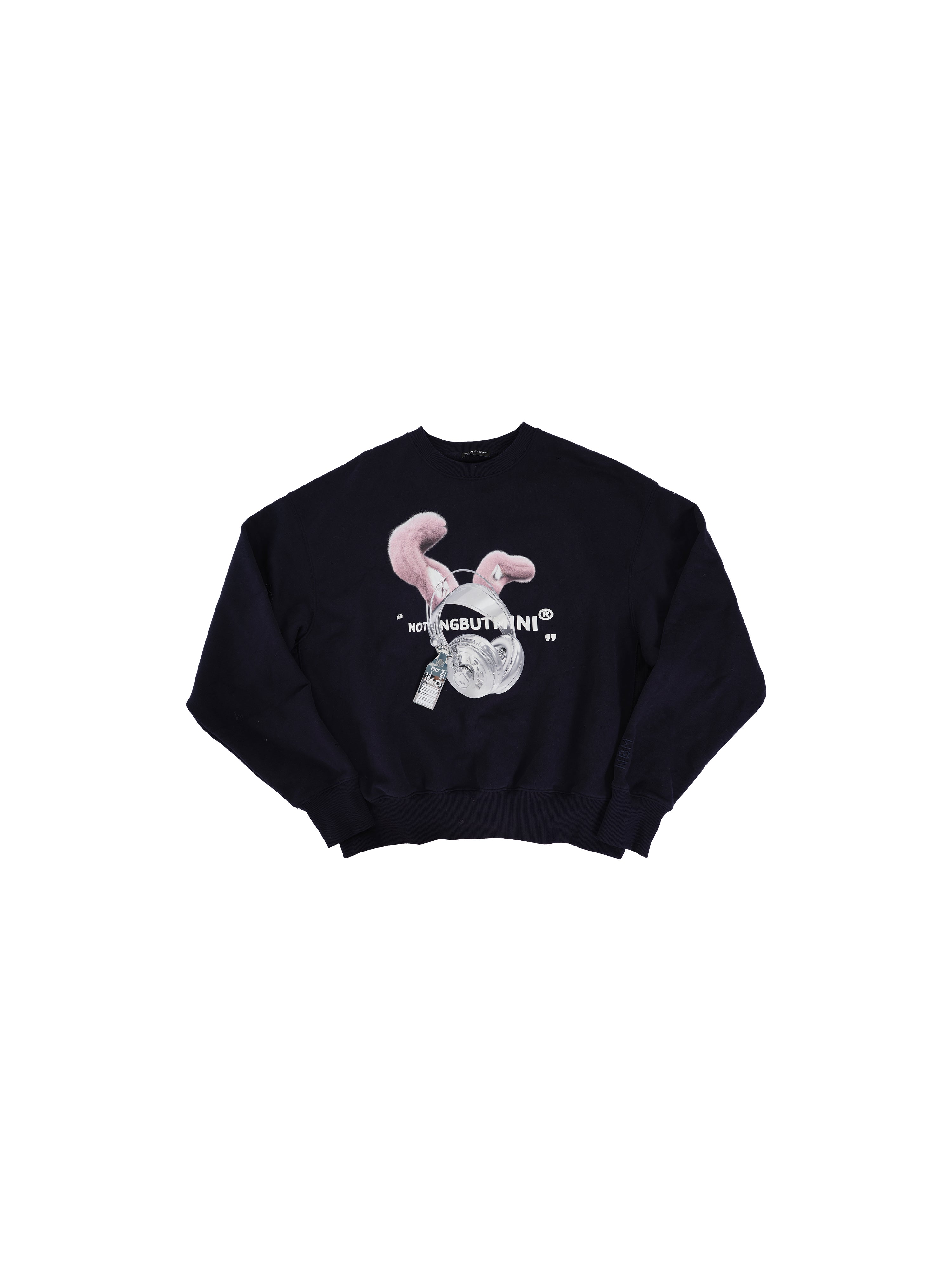 ASQUAD®×NBM rabbit metal earphone 3D printing sweater Blue (Mirror silver accessories)