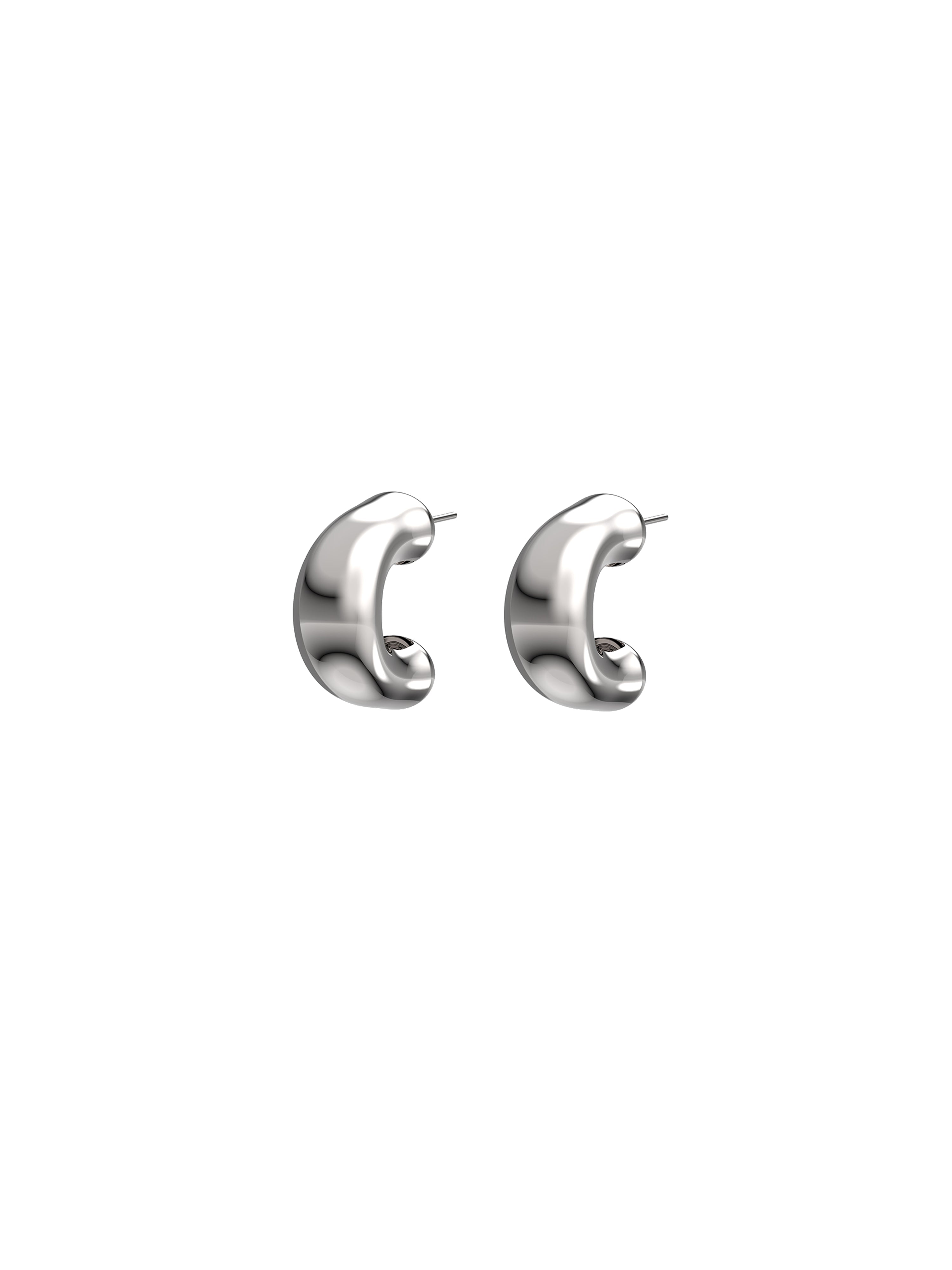 Irregular water drop Sliver-tone Earrings