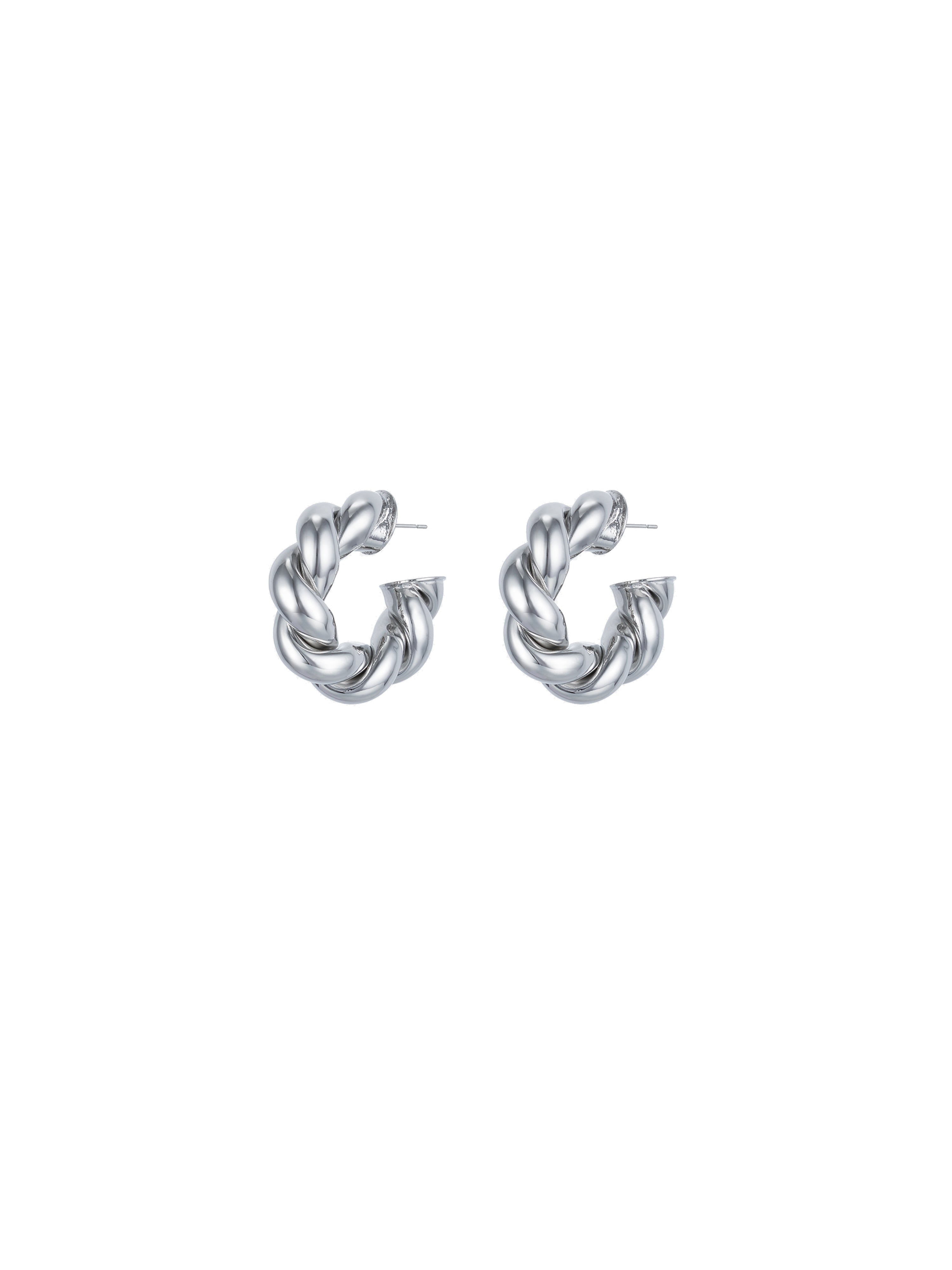 Twist Silver-tone Earrings