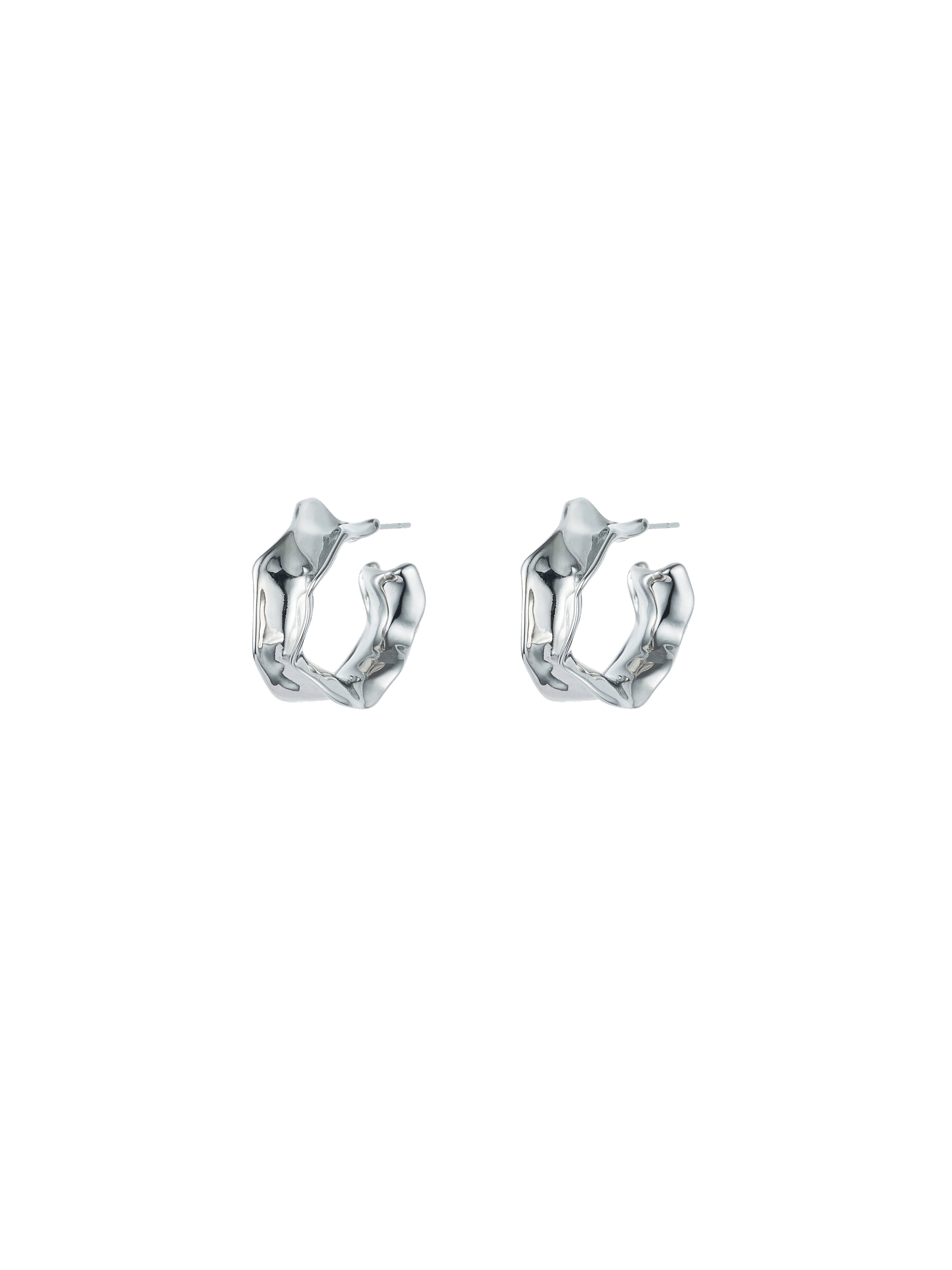 Irregular texture Silver-tone Earrings
