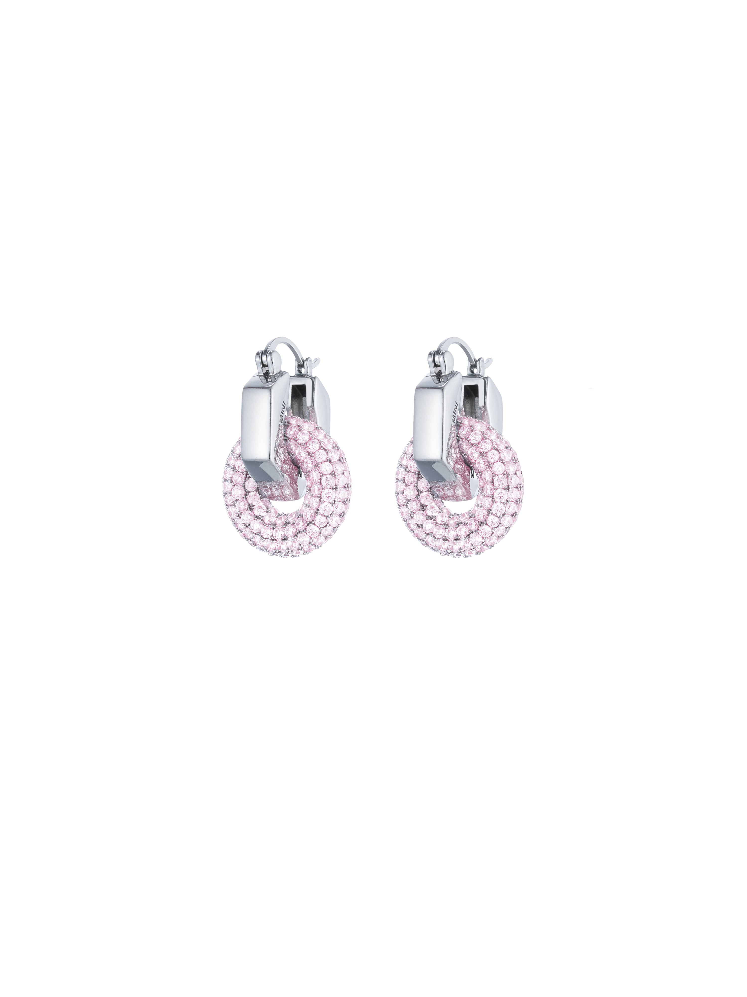 Nuts zirconium pave earrings (Crystal Pink)