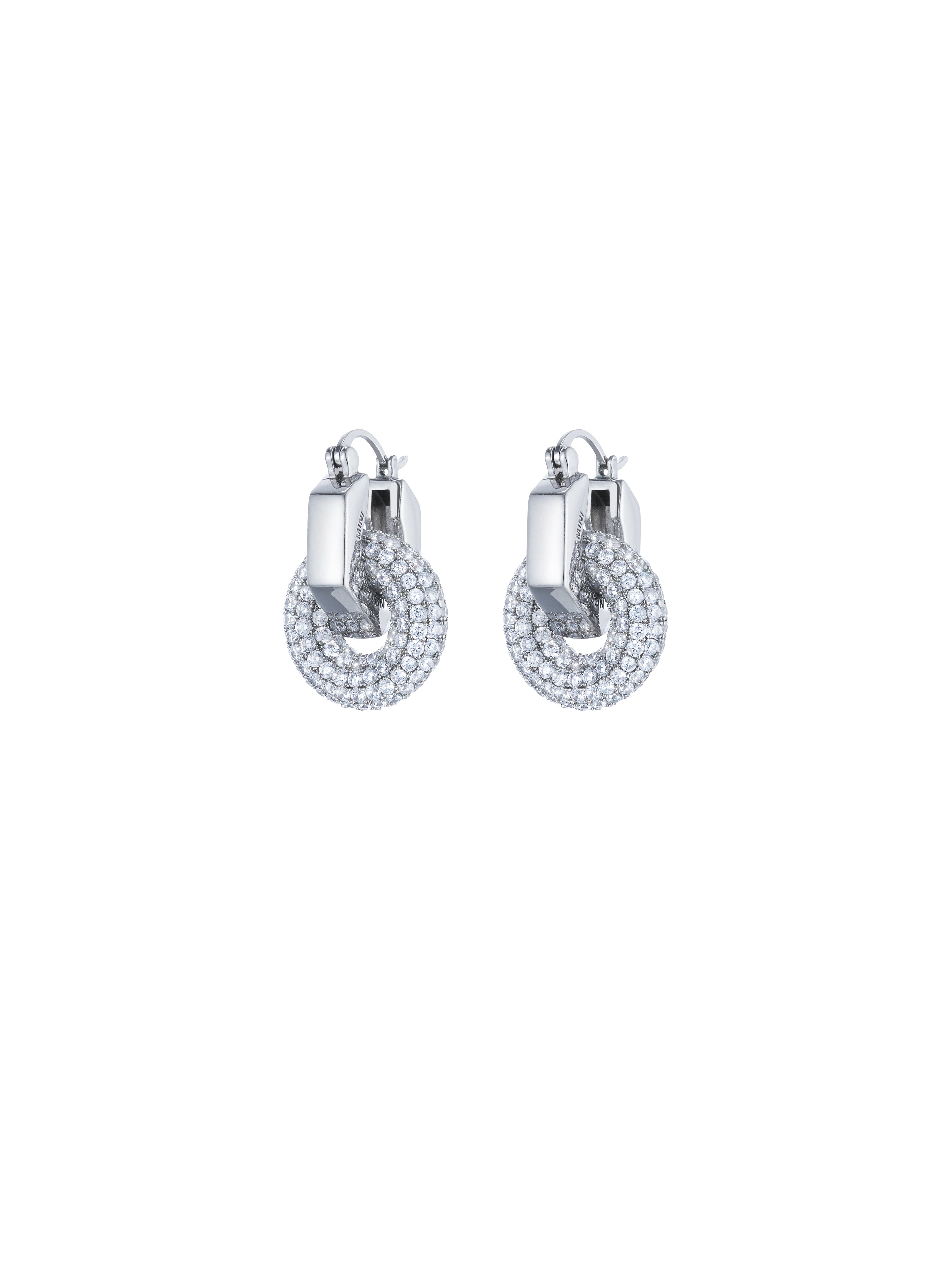 Nuts zirconium pave earrings (Crystal Clear)