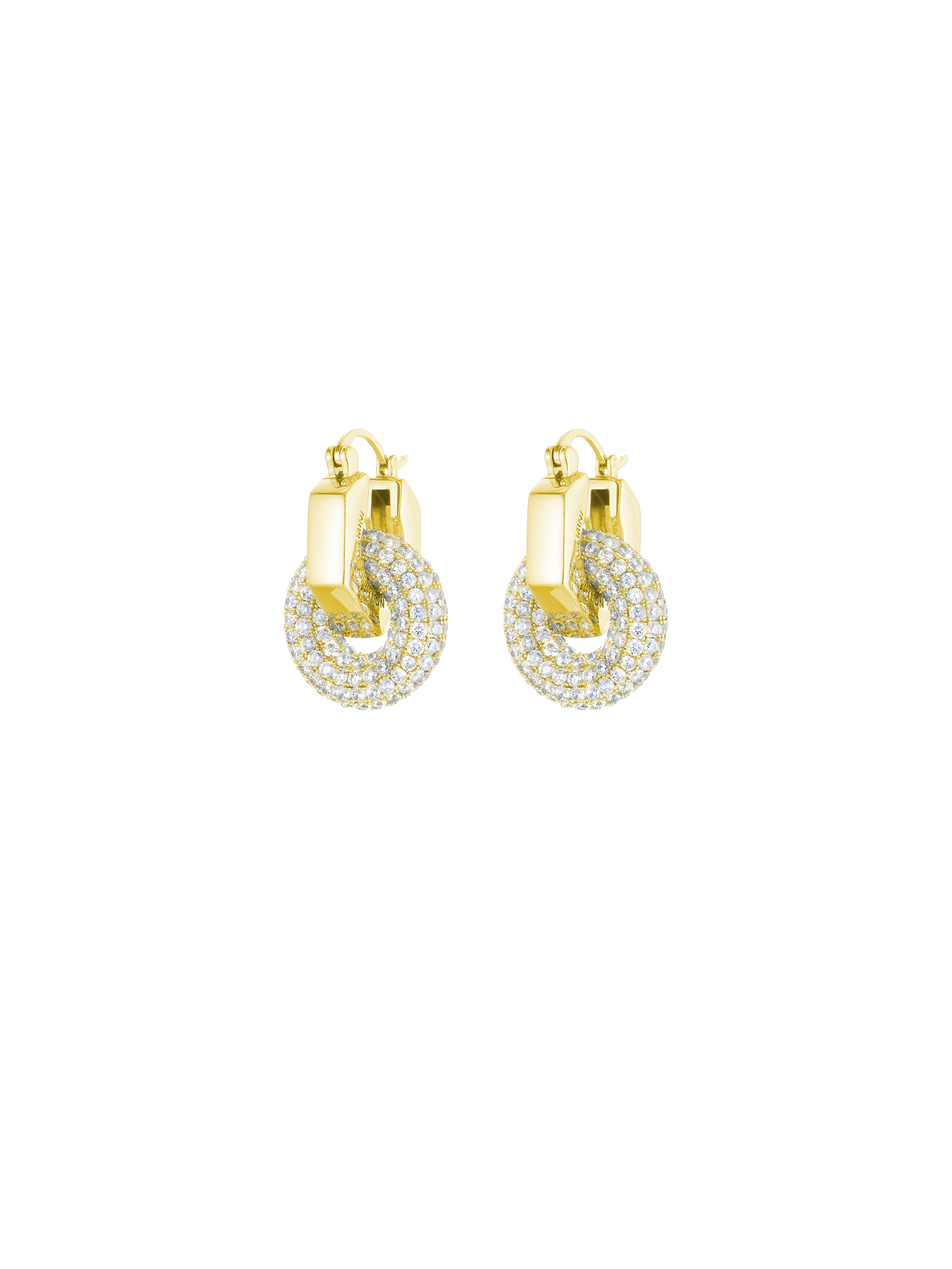 Nuts zirconium pave earrings (14K Gold)