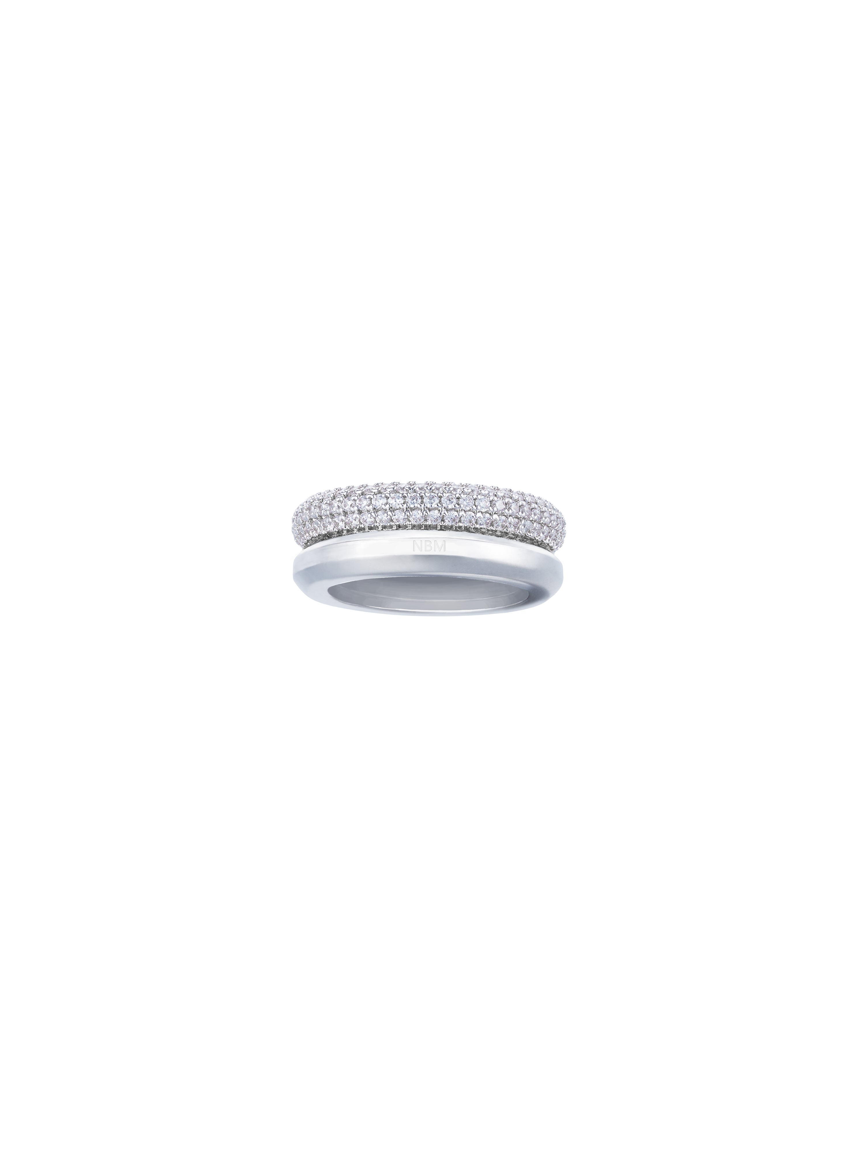 Halo zirconium pave ring （Crystal Clear）