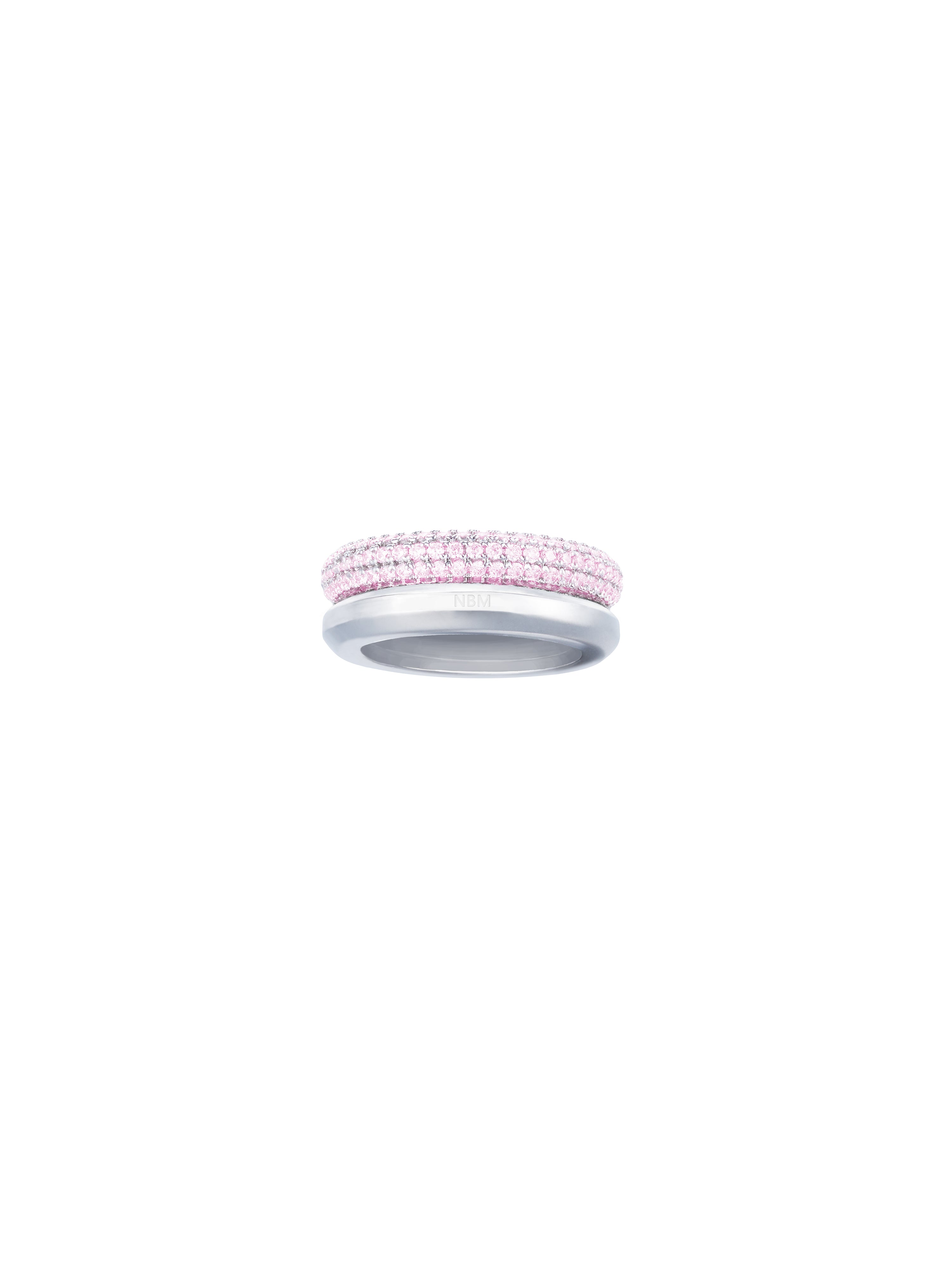 Halo zirconium pave ring （Crystal Pink）