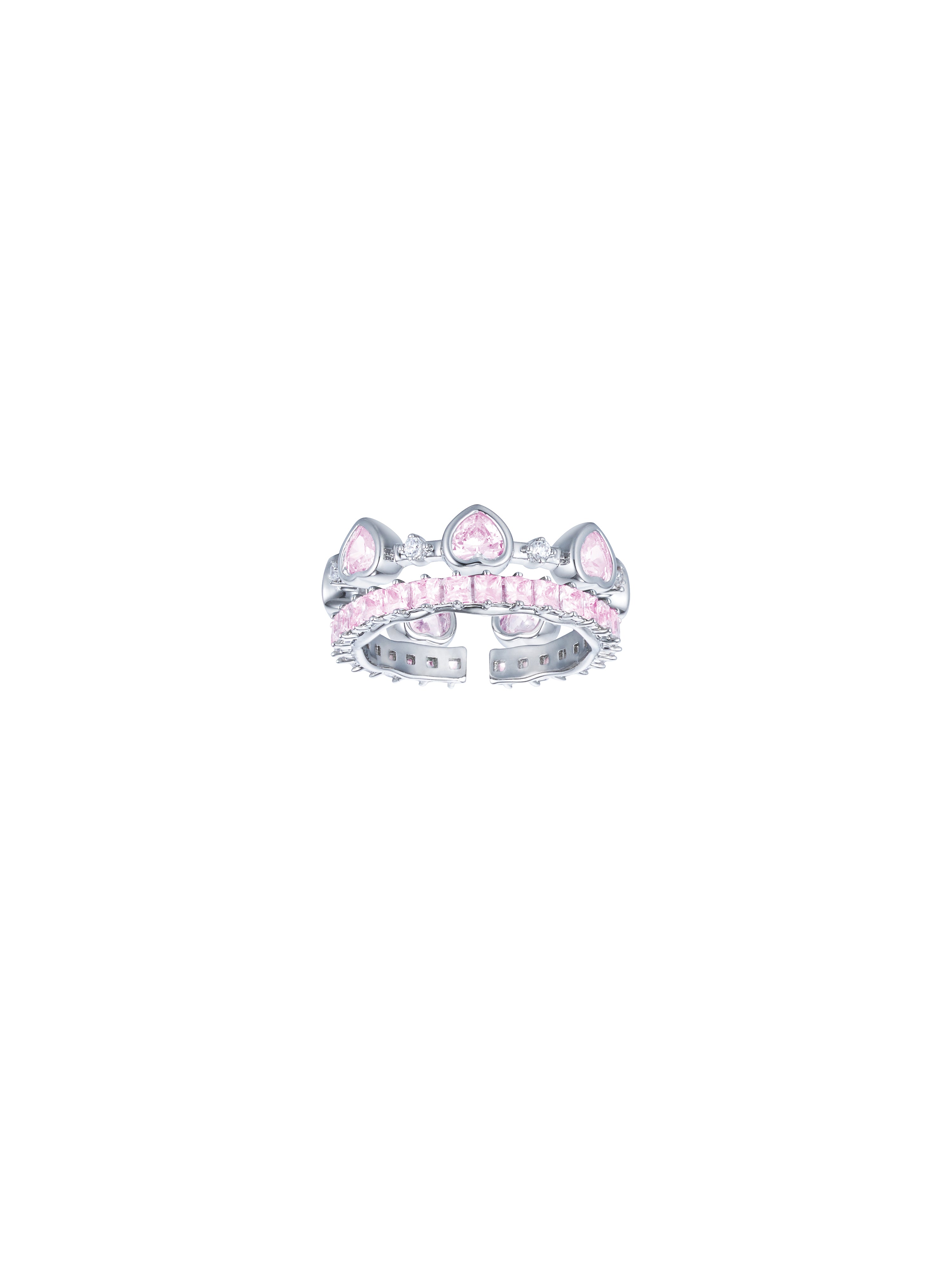 Heartshape set rings （Crystal Pink）