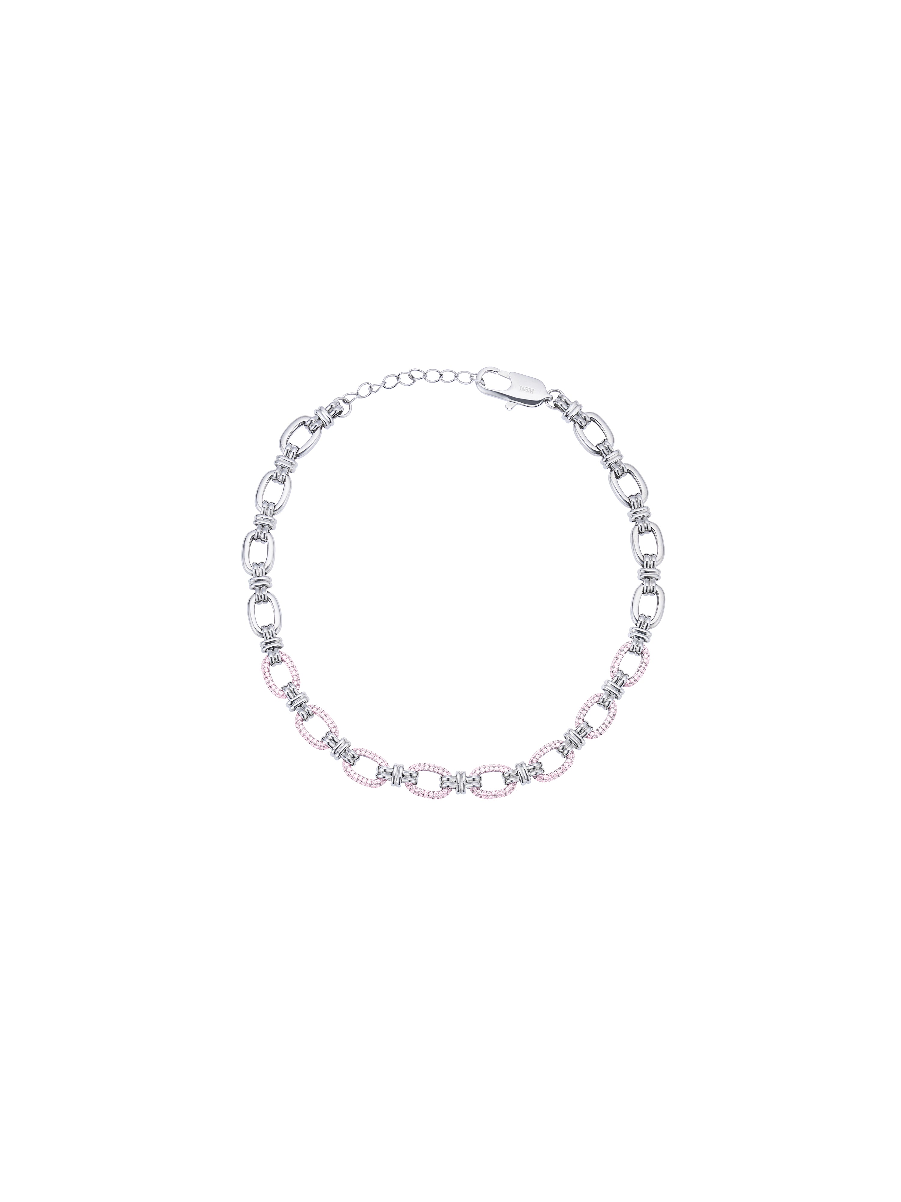 Halo zirconium cross pave necklace (Crystal Pink)
