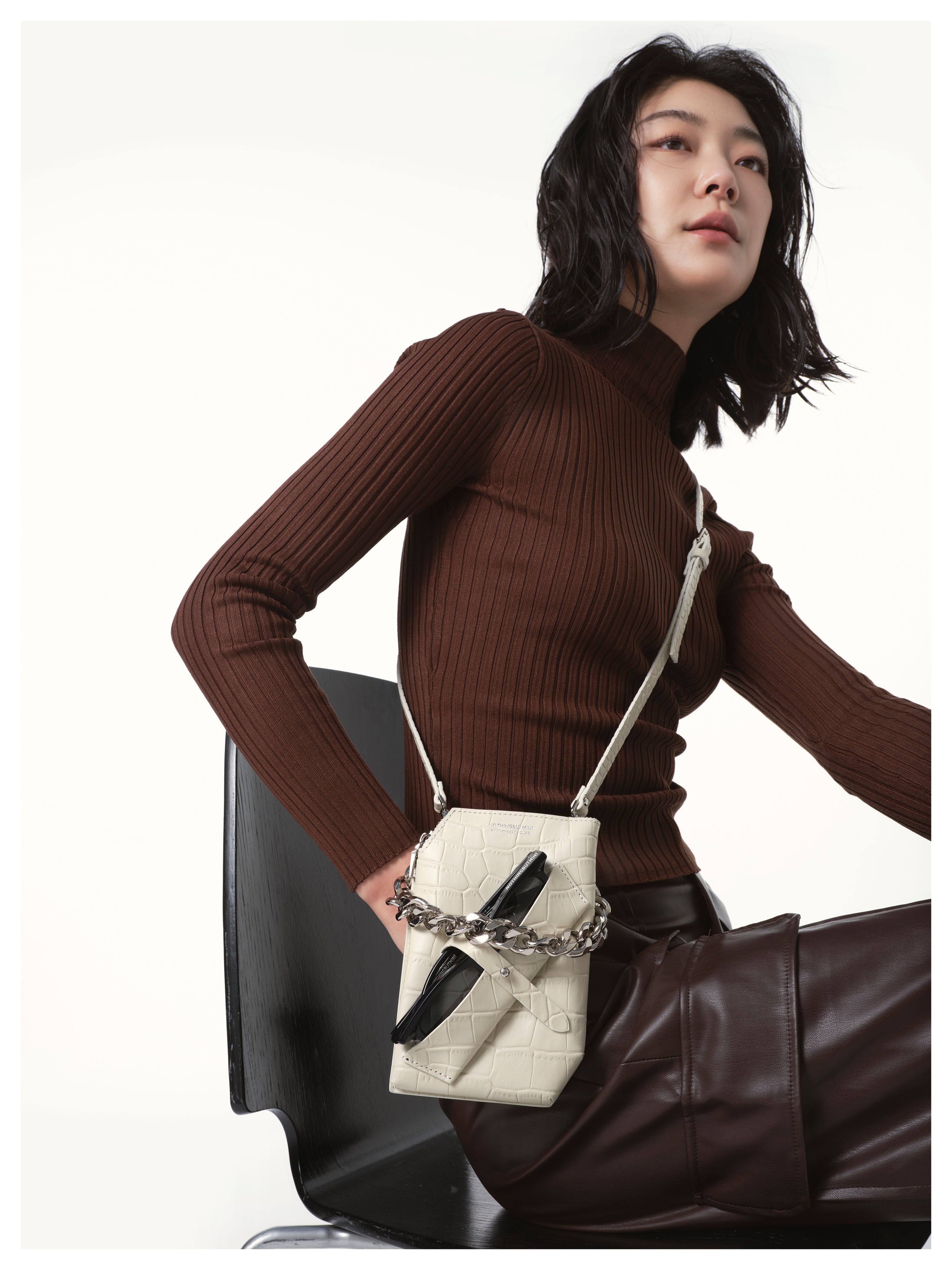 1218 NBM Sun Glasses Bag（Crocodile White）