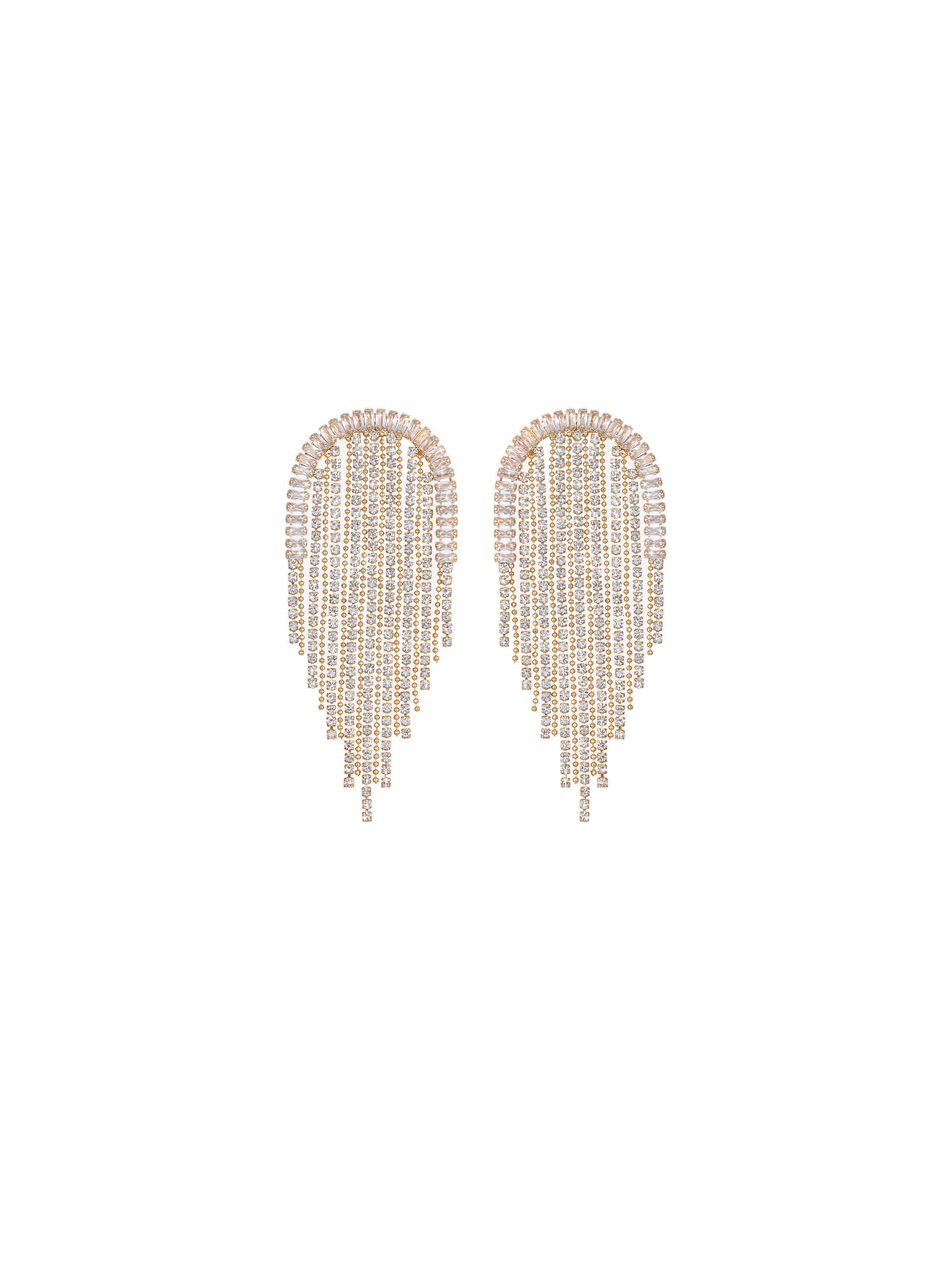 Jellyfish Waterfall Crystal Earrings (14k Gold)