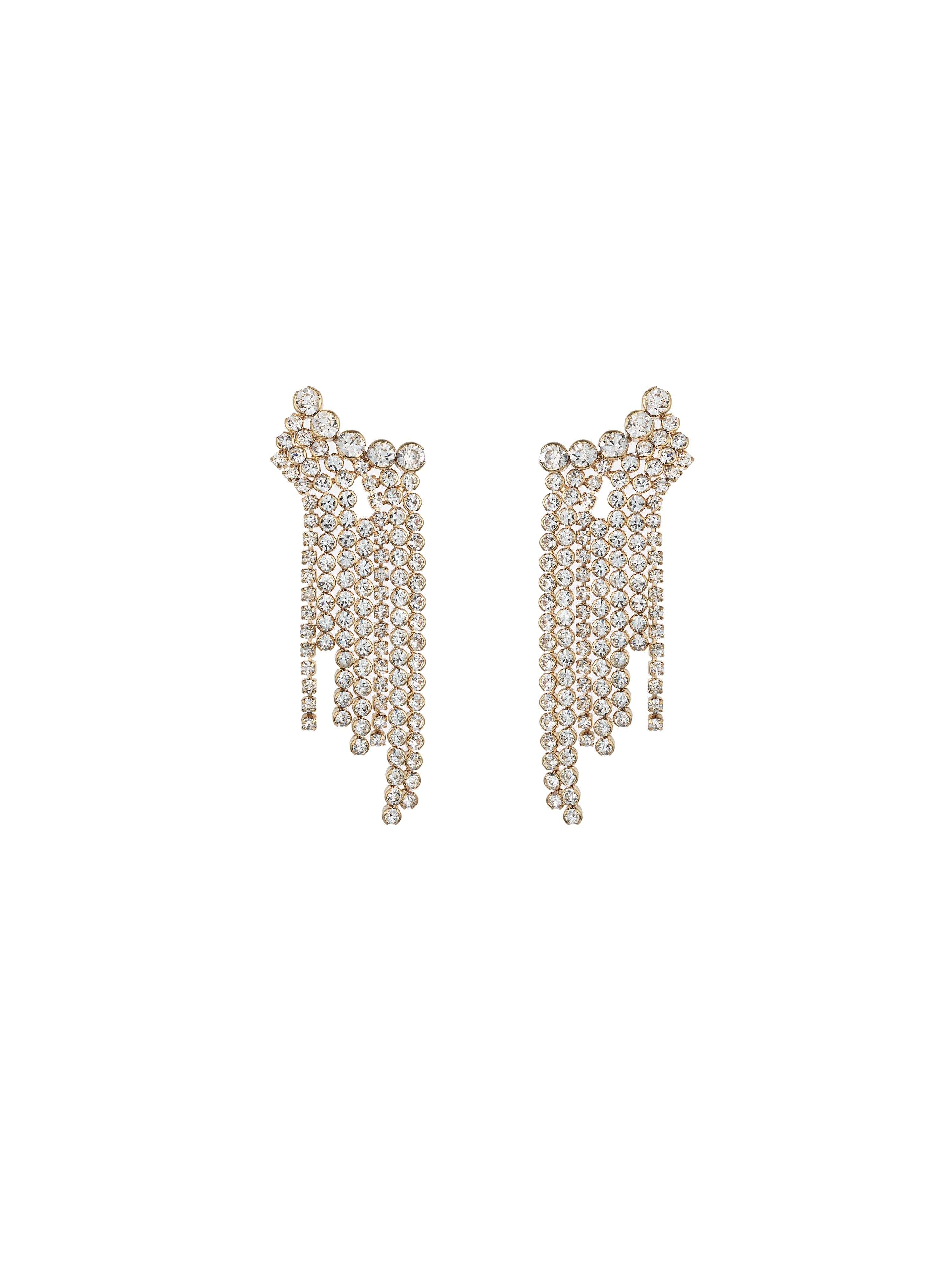 Wing Shape Crystal Earrings (14k Gold）