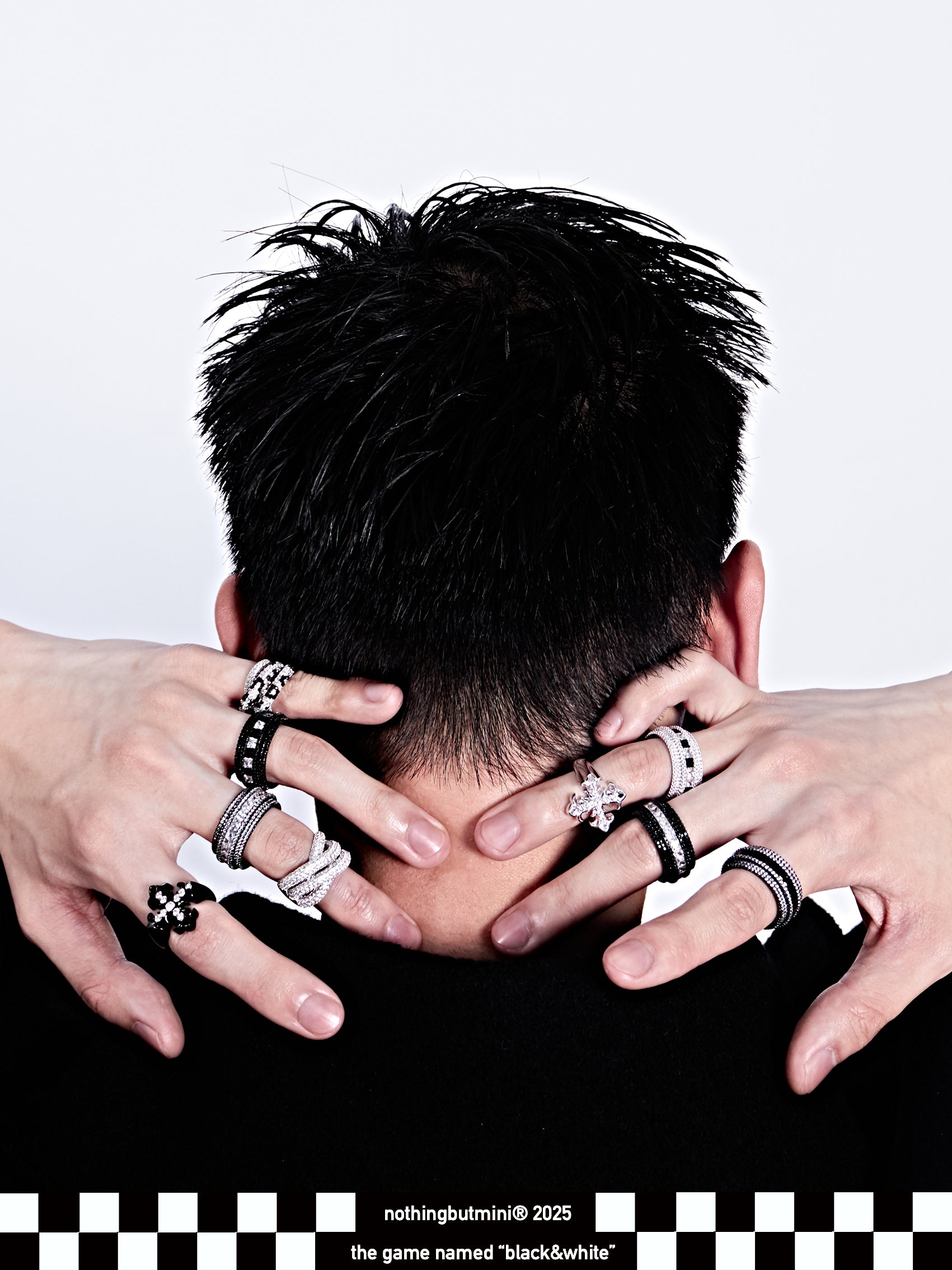 “Black & White”Pave Shine "Star-ring"(white）