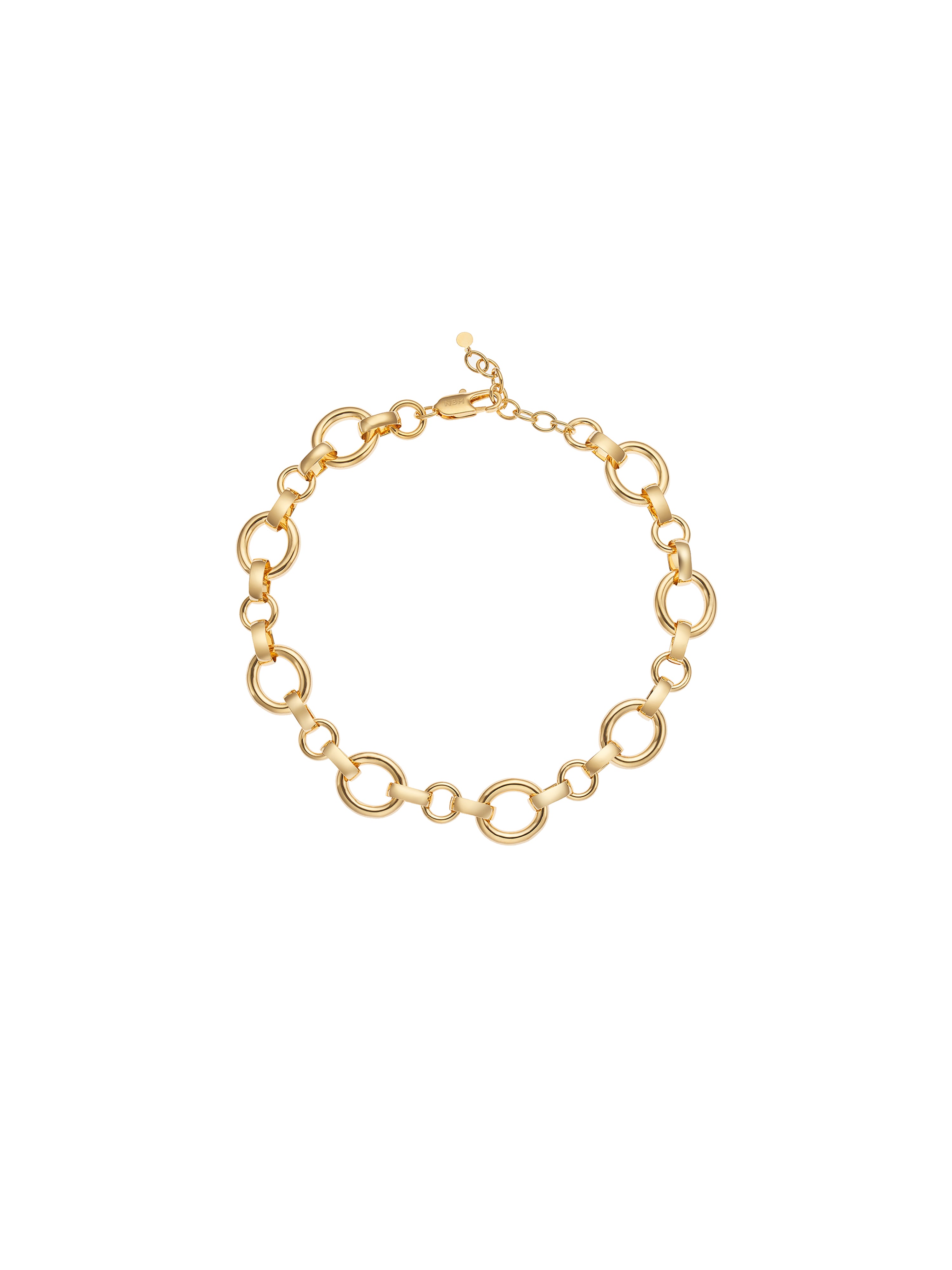 Minimalist Silver-tone Ring Necklace (Brzone Gold)