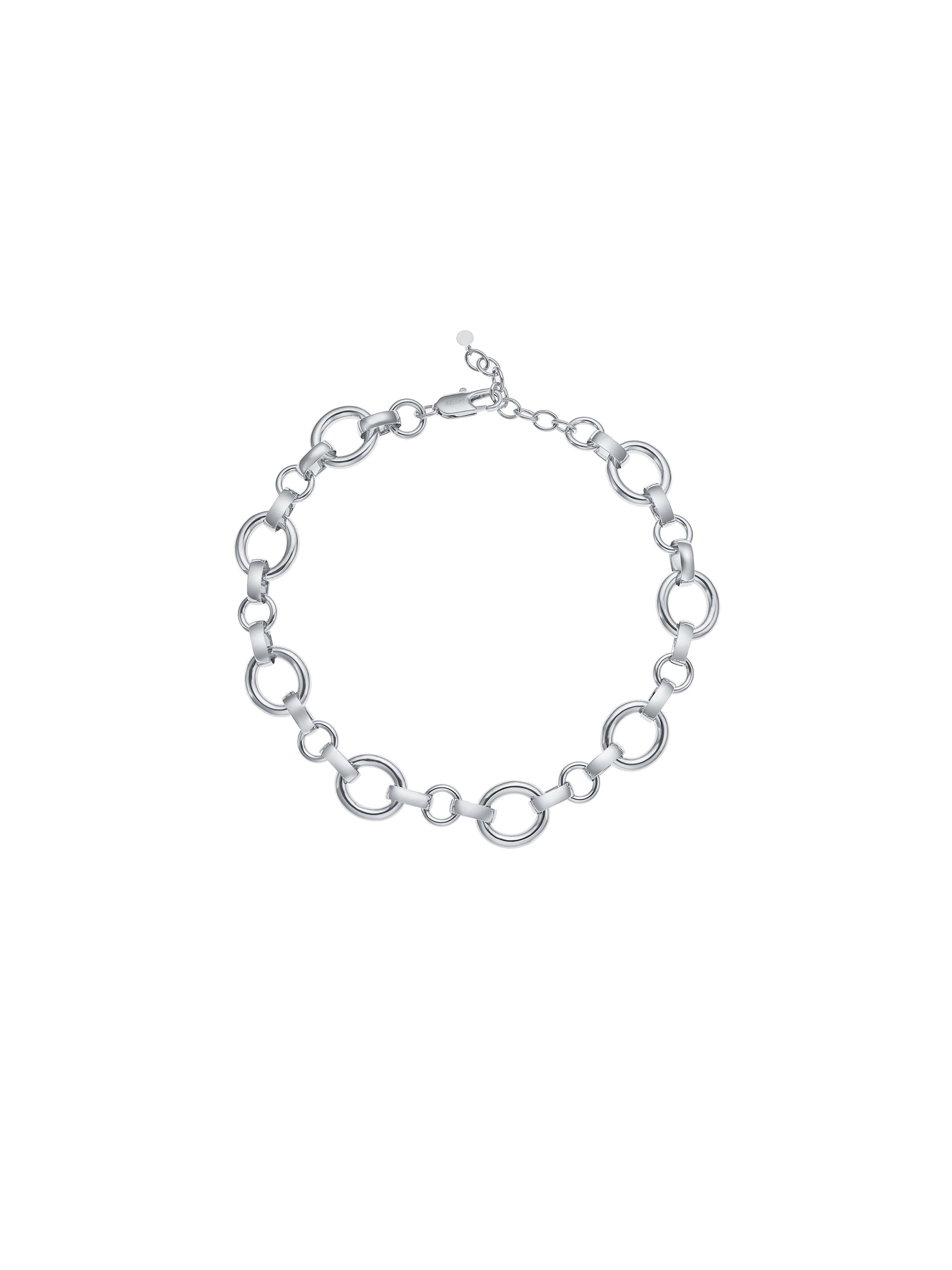 Minimalist Silver-tone Ring Necklace (Platinum)