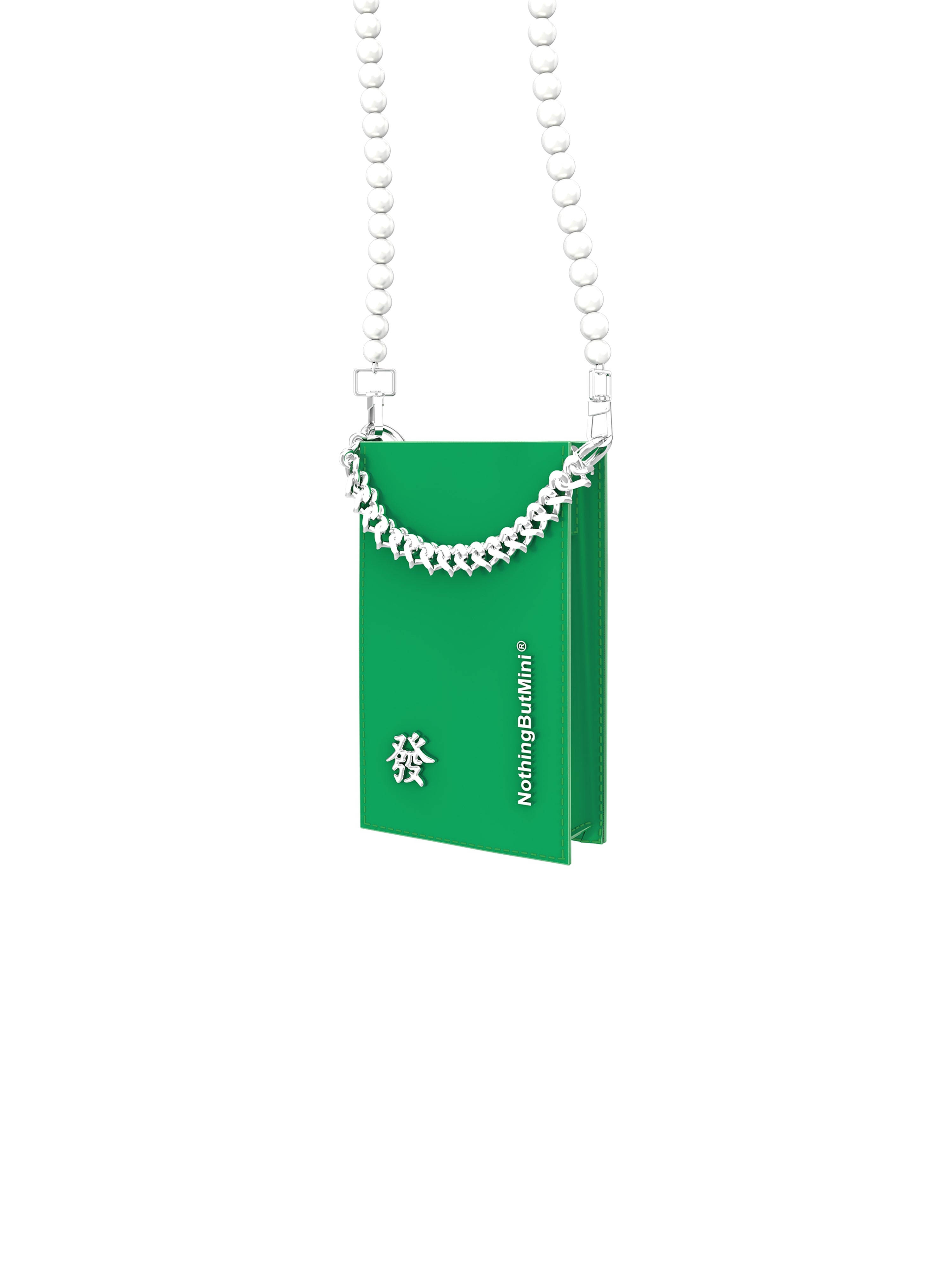 NBM 2024 "MAKE ME RICH" Cowhide Phone Bag (Mahjong Green）