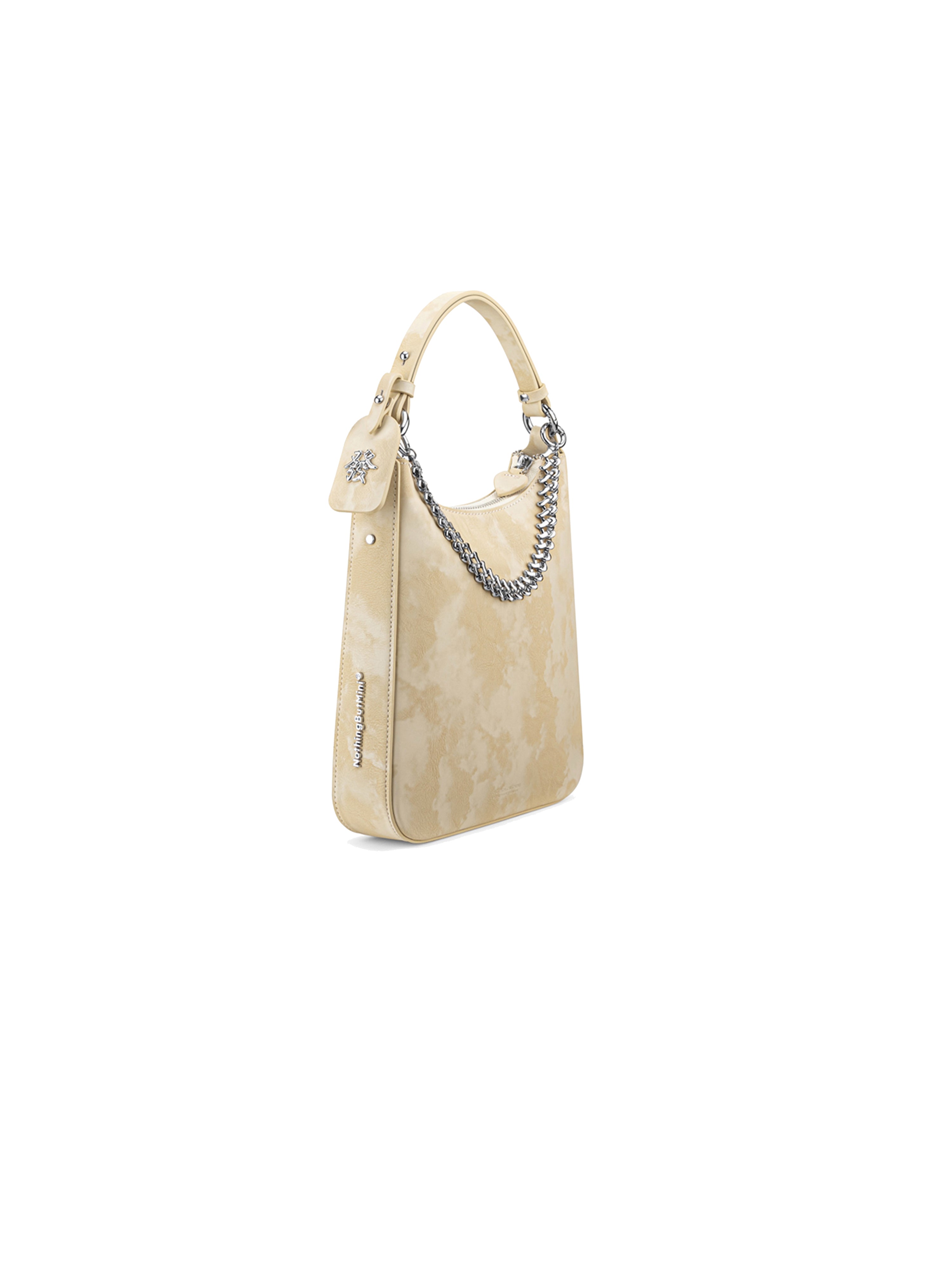 NBM 2024 "MAKE ME RICH" Cowhide Shoulder Bag (White）