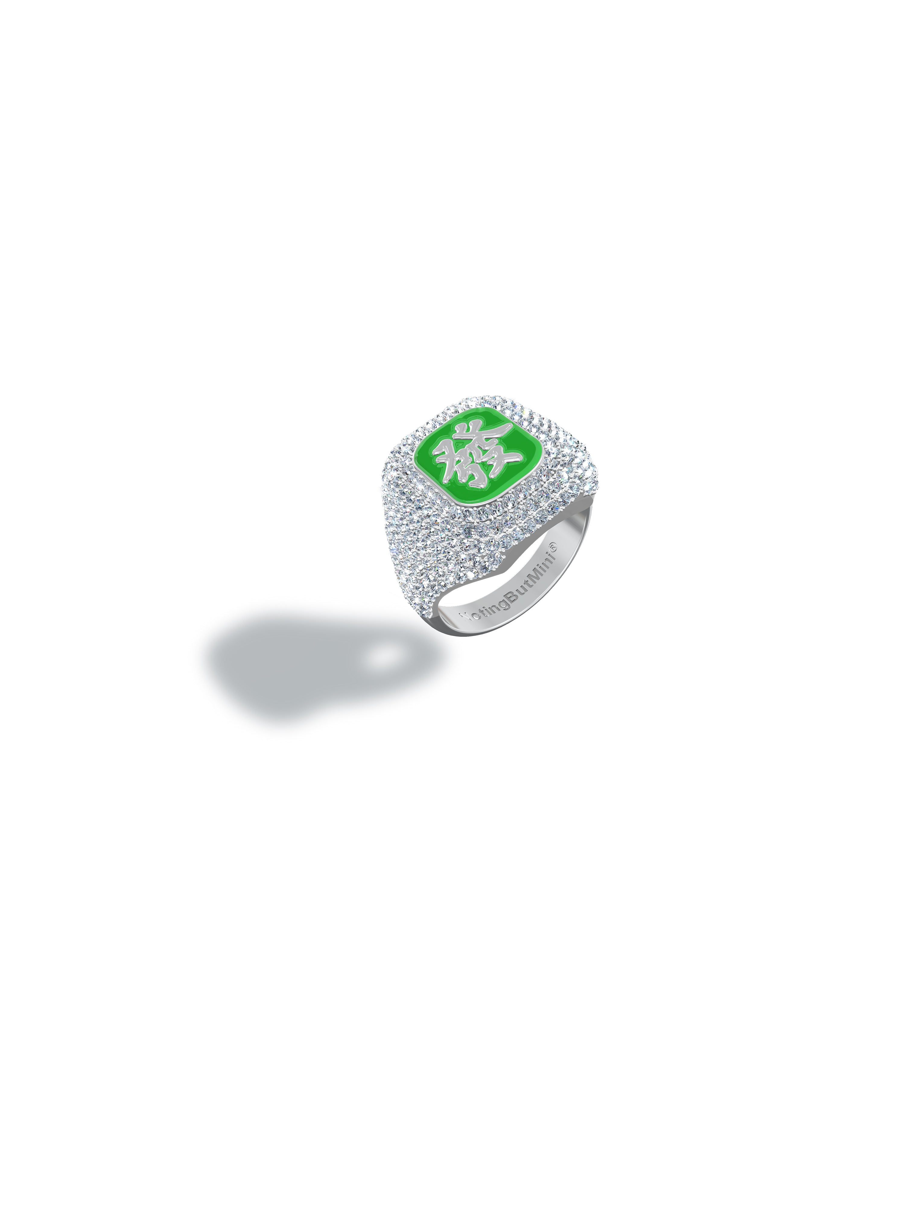 NBM 2024 "MAKE ME RICH" Full Sky Star Sugar Glazed Ring (Mahjong Green）