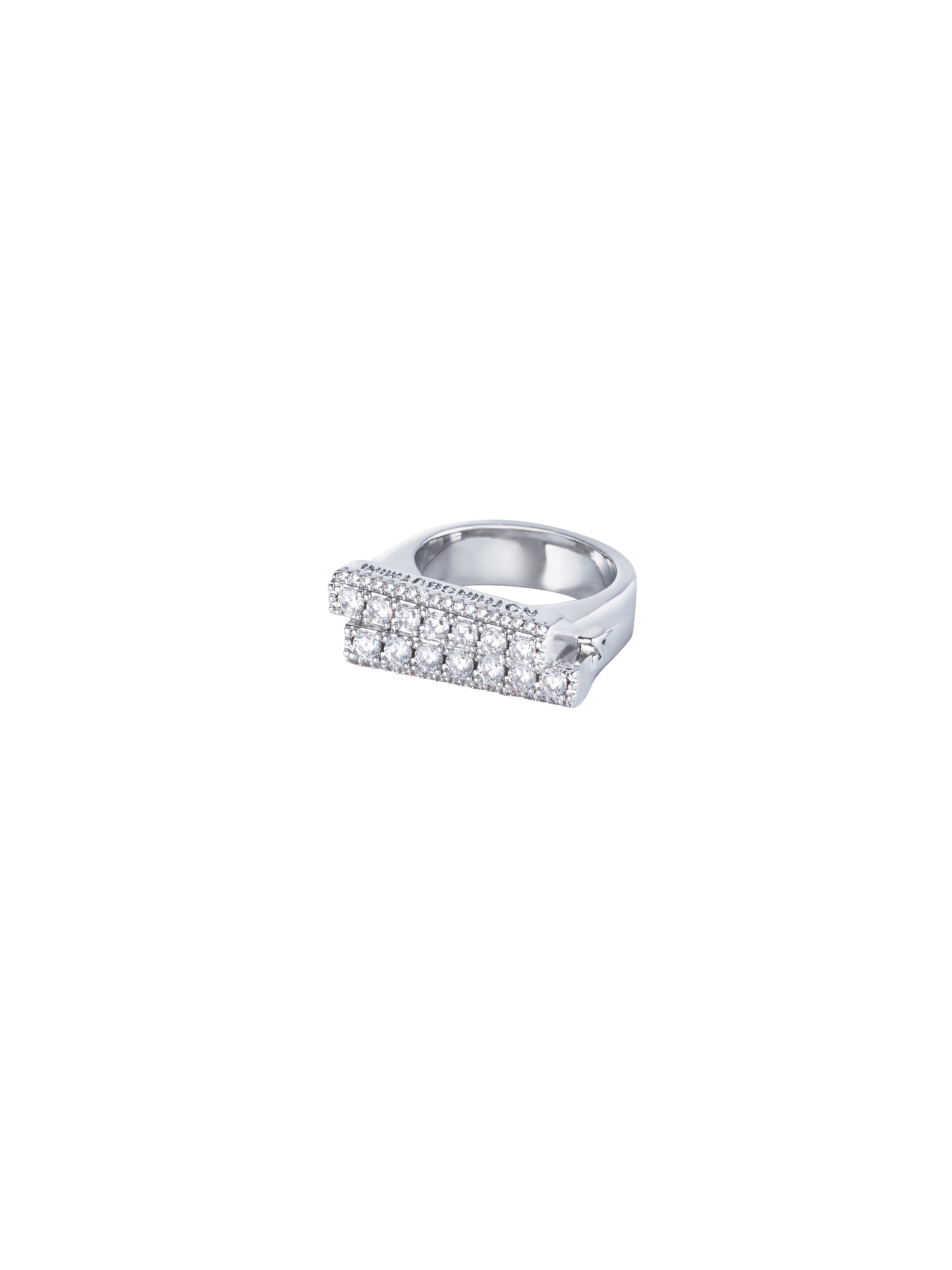 Staggered zircon&crystal ring（Crystal Clear）