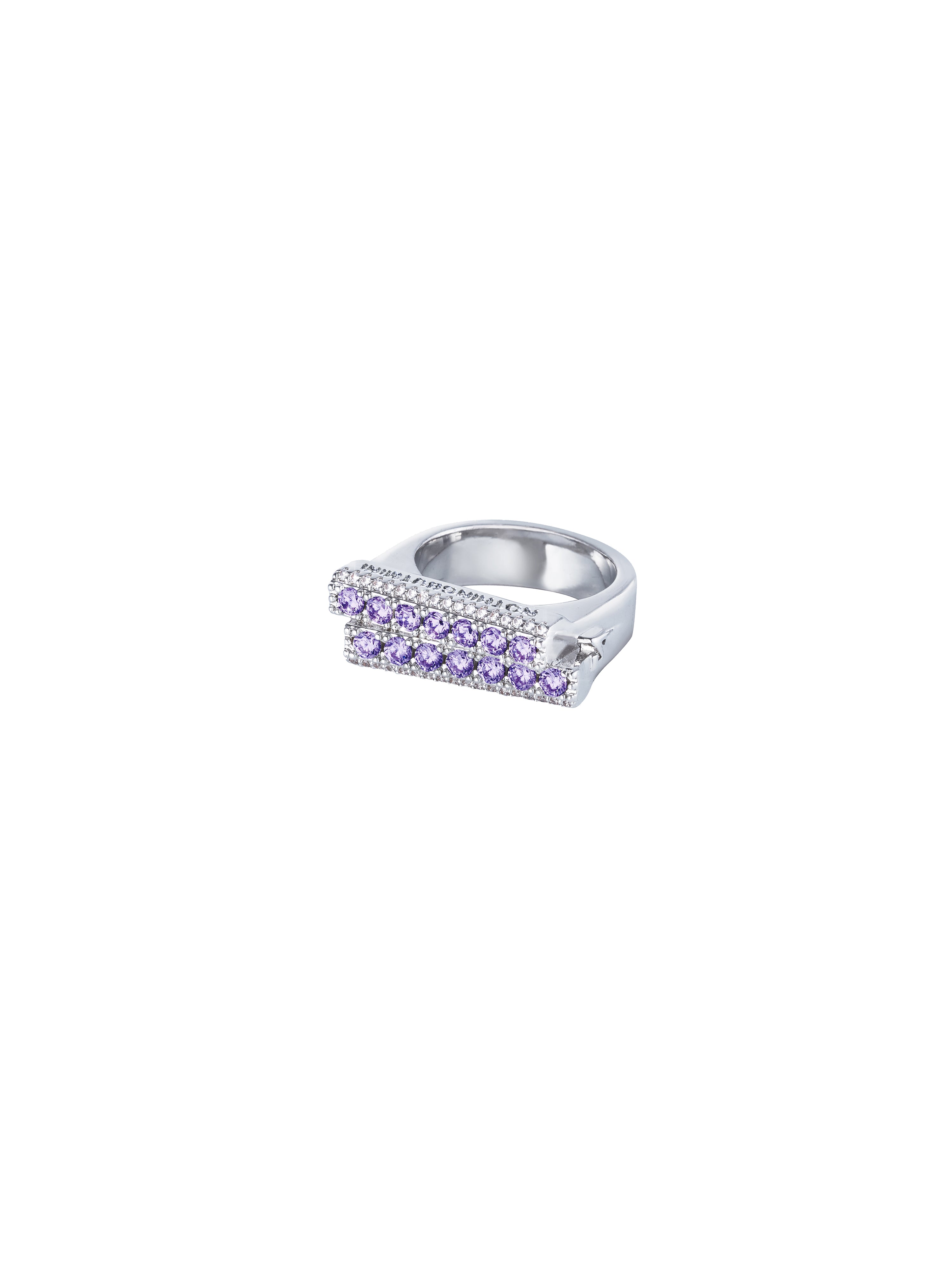 Staggered zircon&crystal ring（Very Peri)