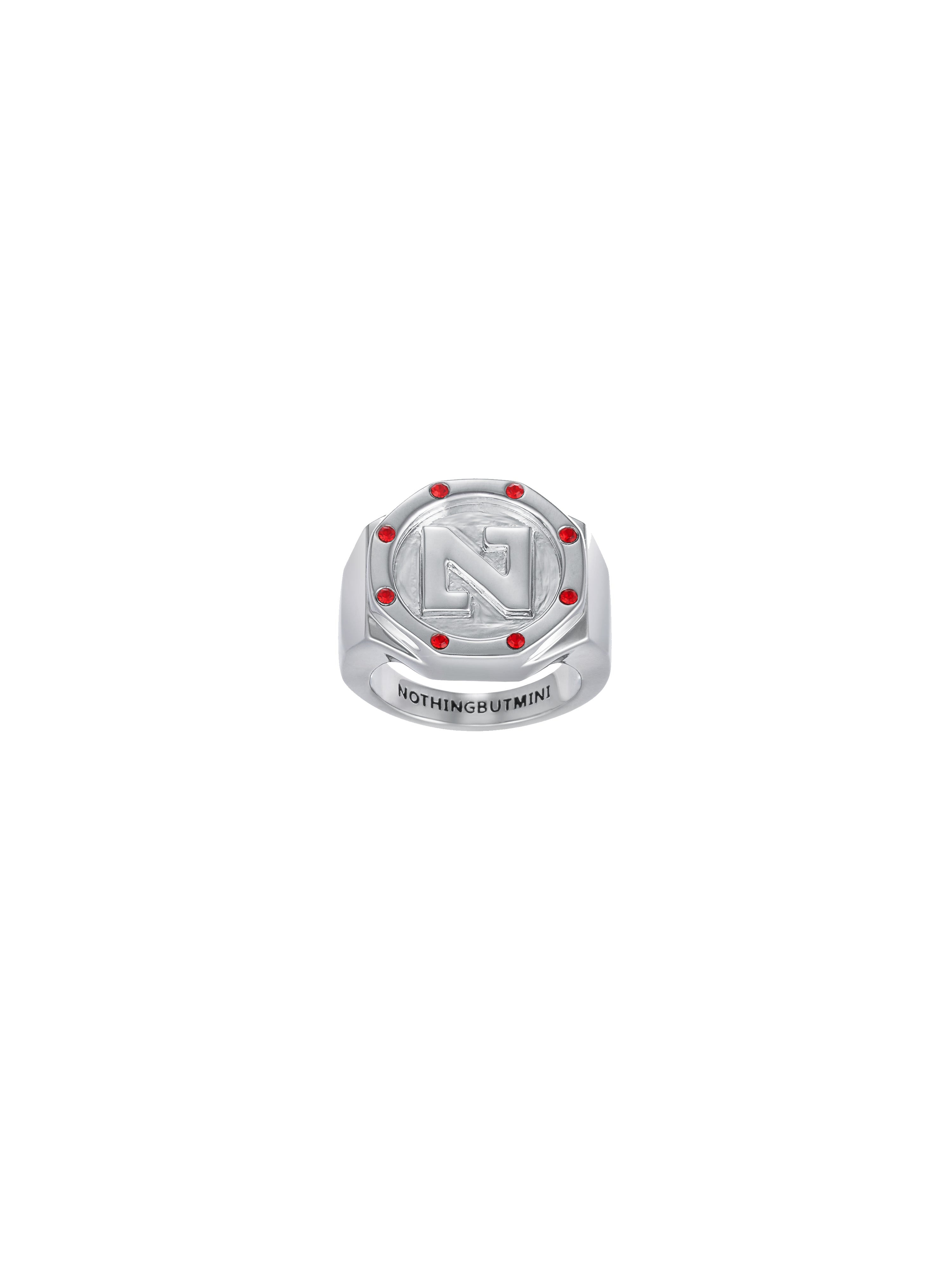 "N" Letter Signet 8 Stars Ring（Magic Red）