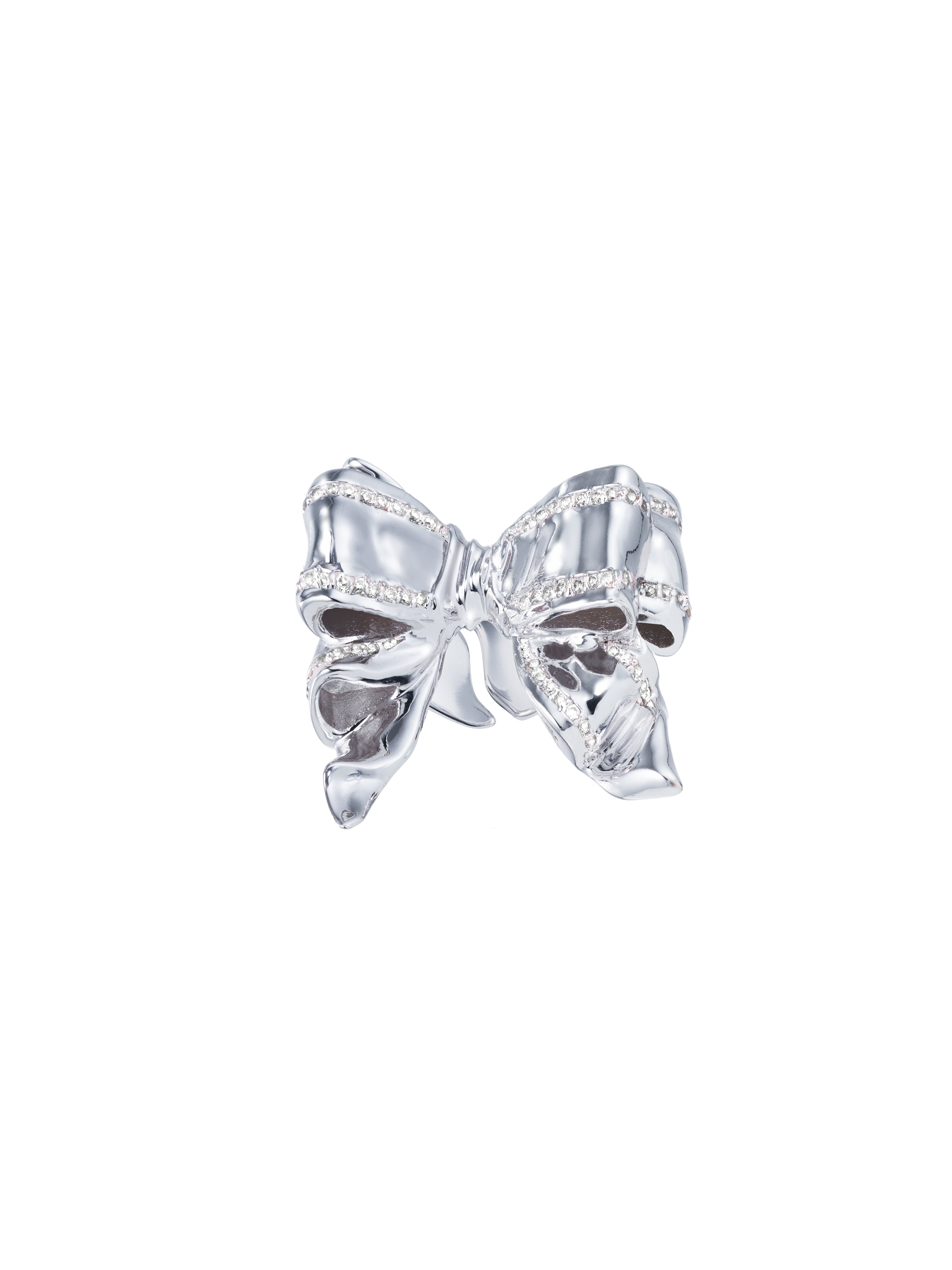 sobershy×nothingbutmini  crystal zirconia bow ring（Glossy）