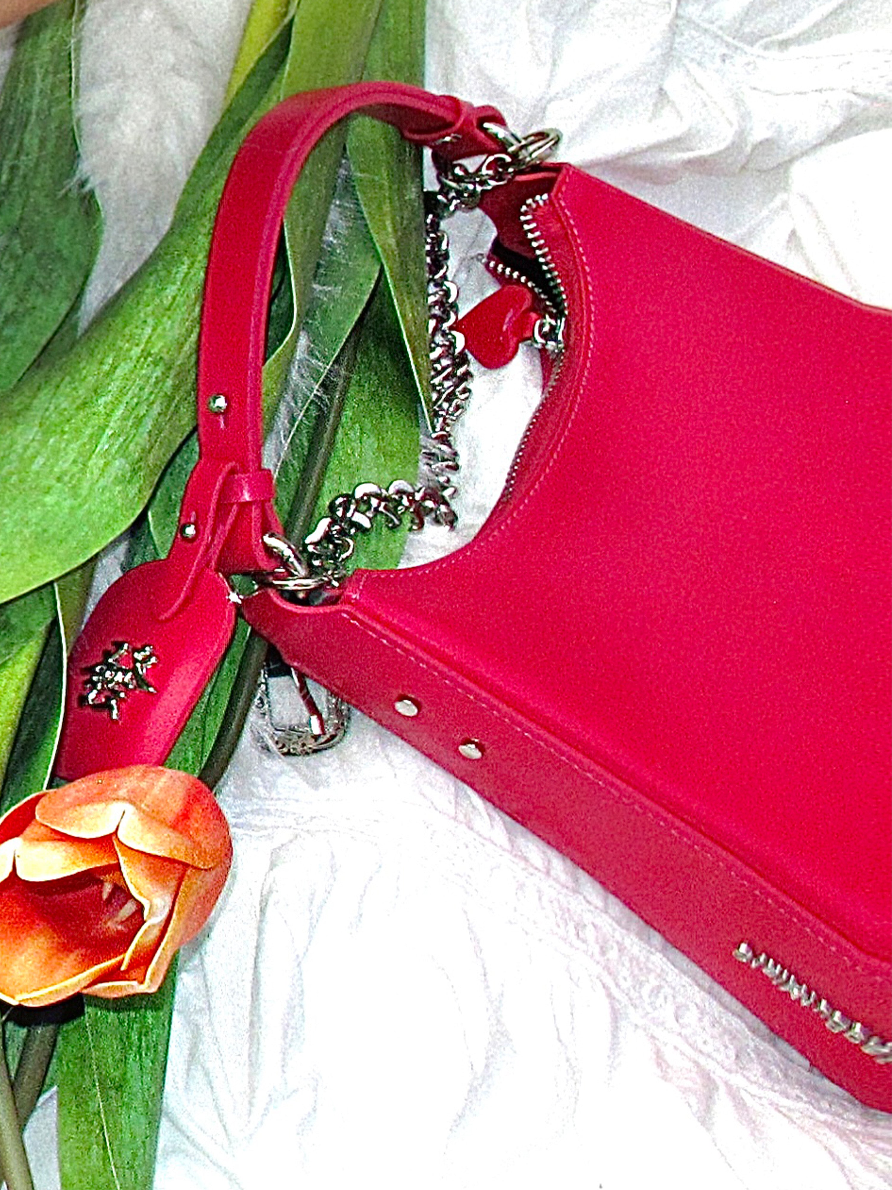 NBM 2024 "MAKE ME RICH" Cowhide Shoulder Bag (Rose）