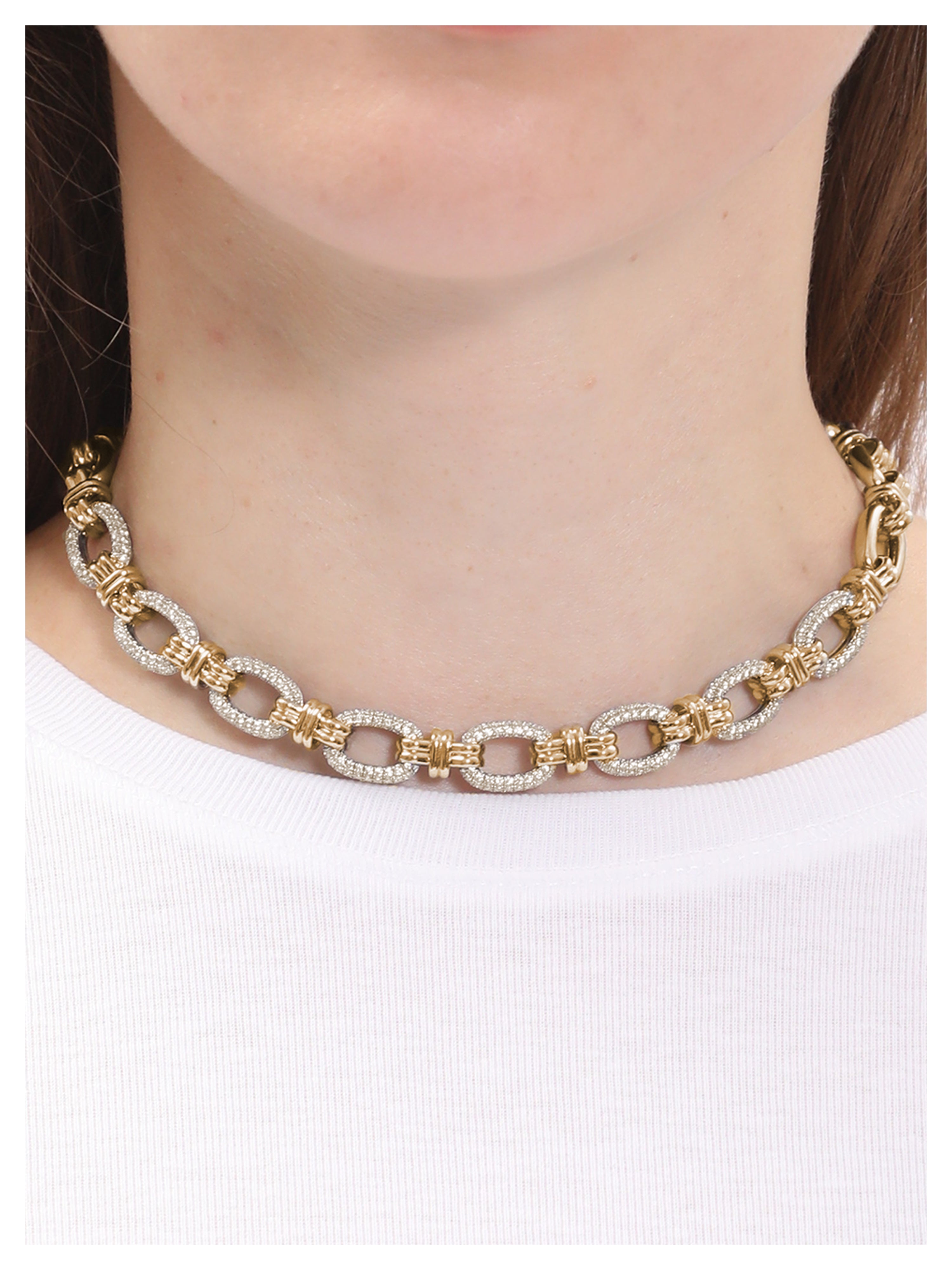 Halo zirconium cross pave necklace (Brzone Gold)