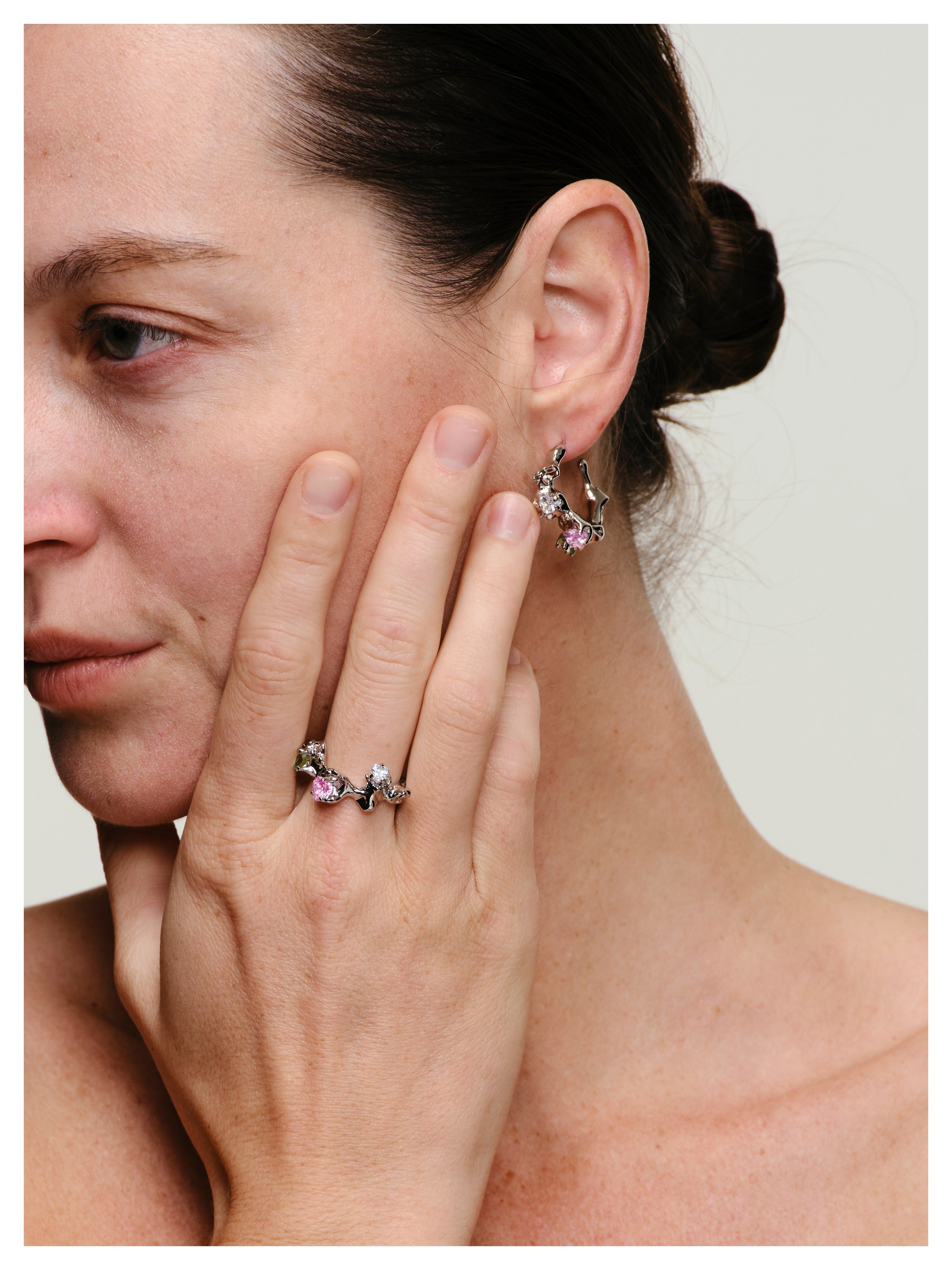 NBM 2024 Zircon Lava Earrings(Crystal Diamond Zircon)