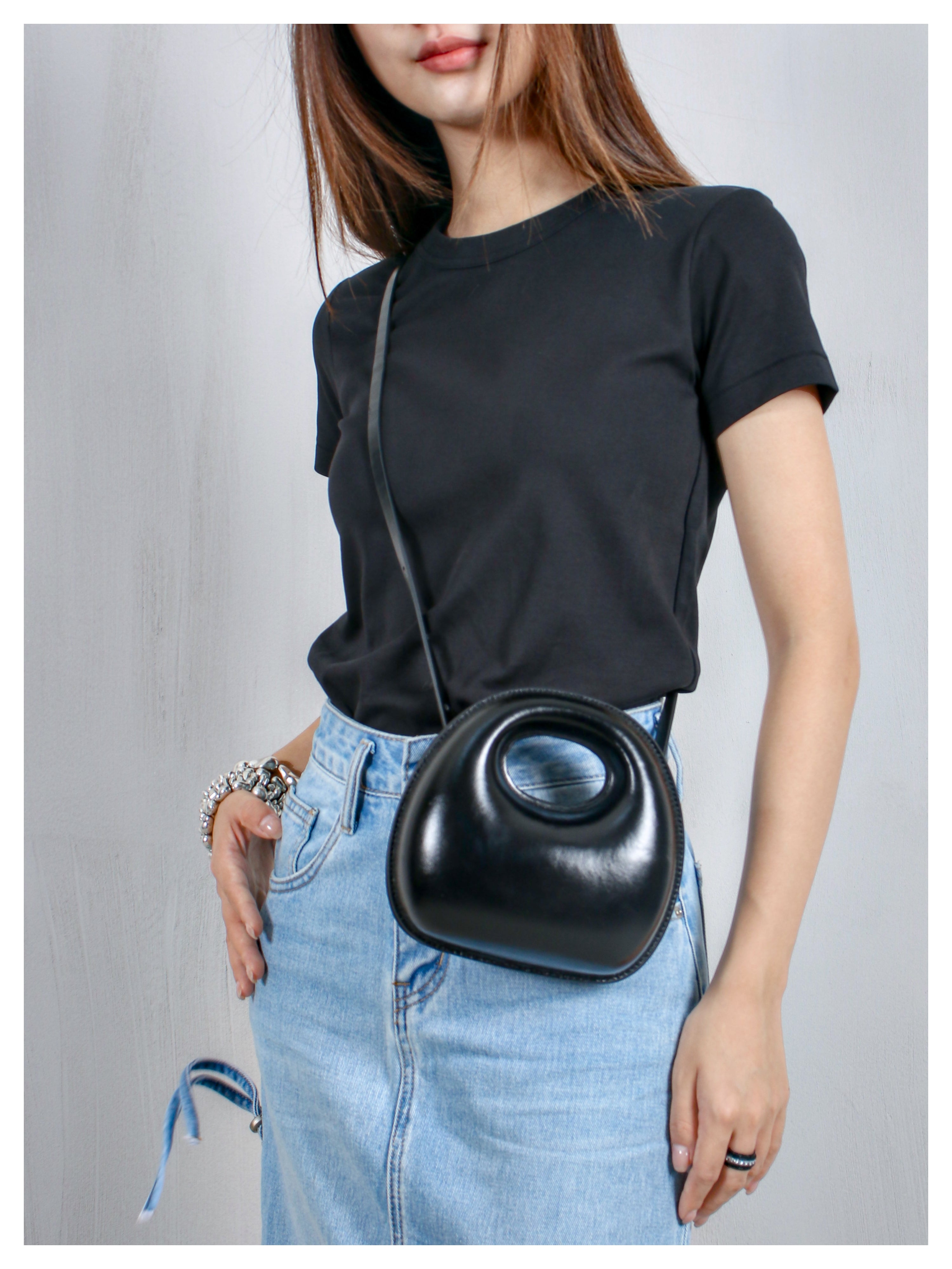 sobershy×nothingbutmini polished bun bag（Matte black）