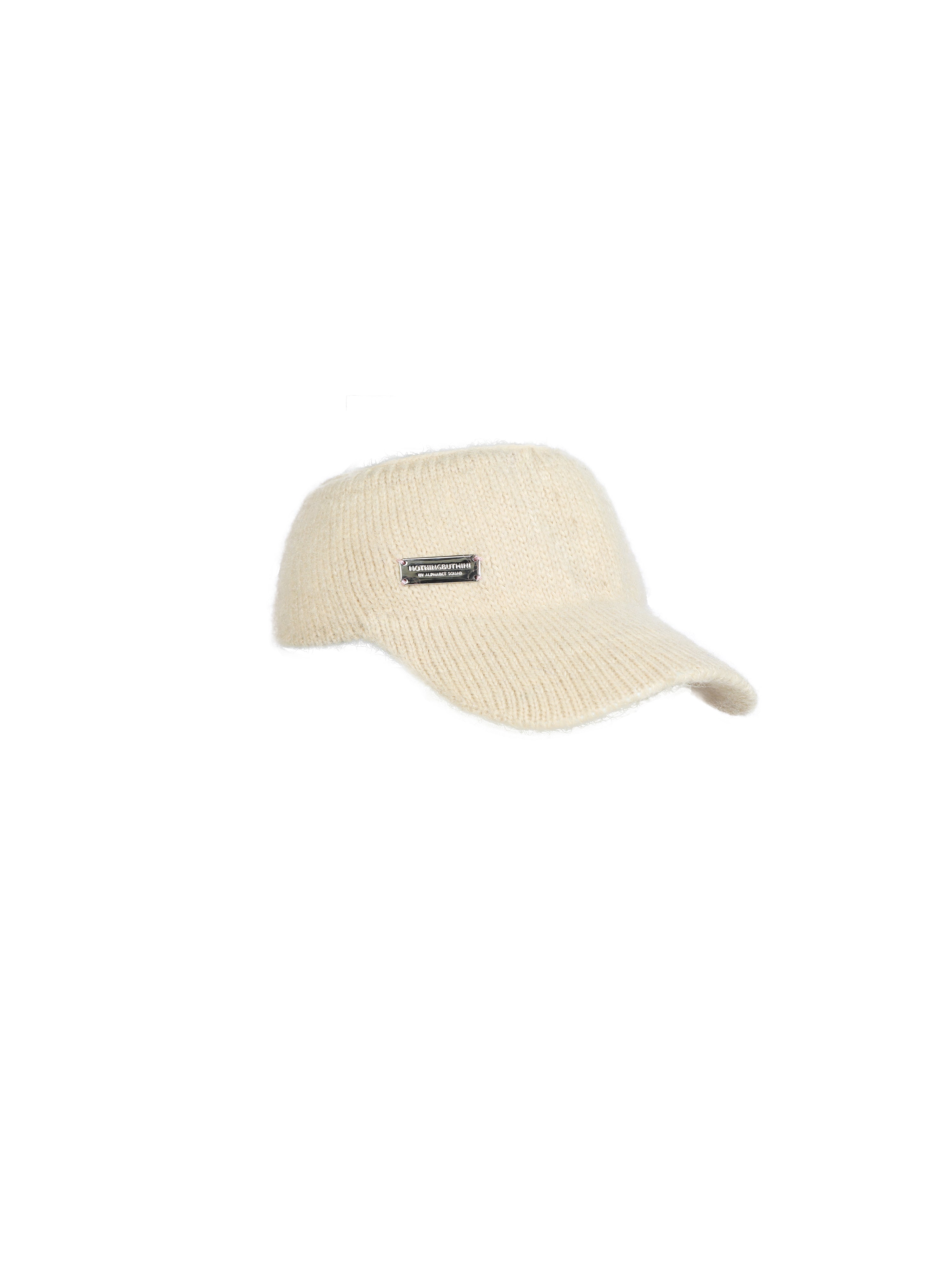 NBM metal badge knitted hollow hat（White)